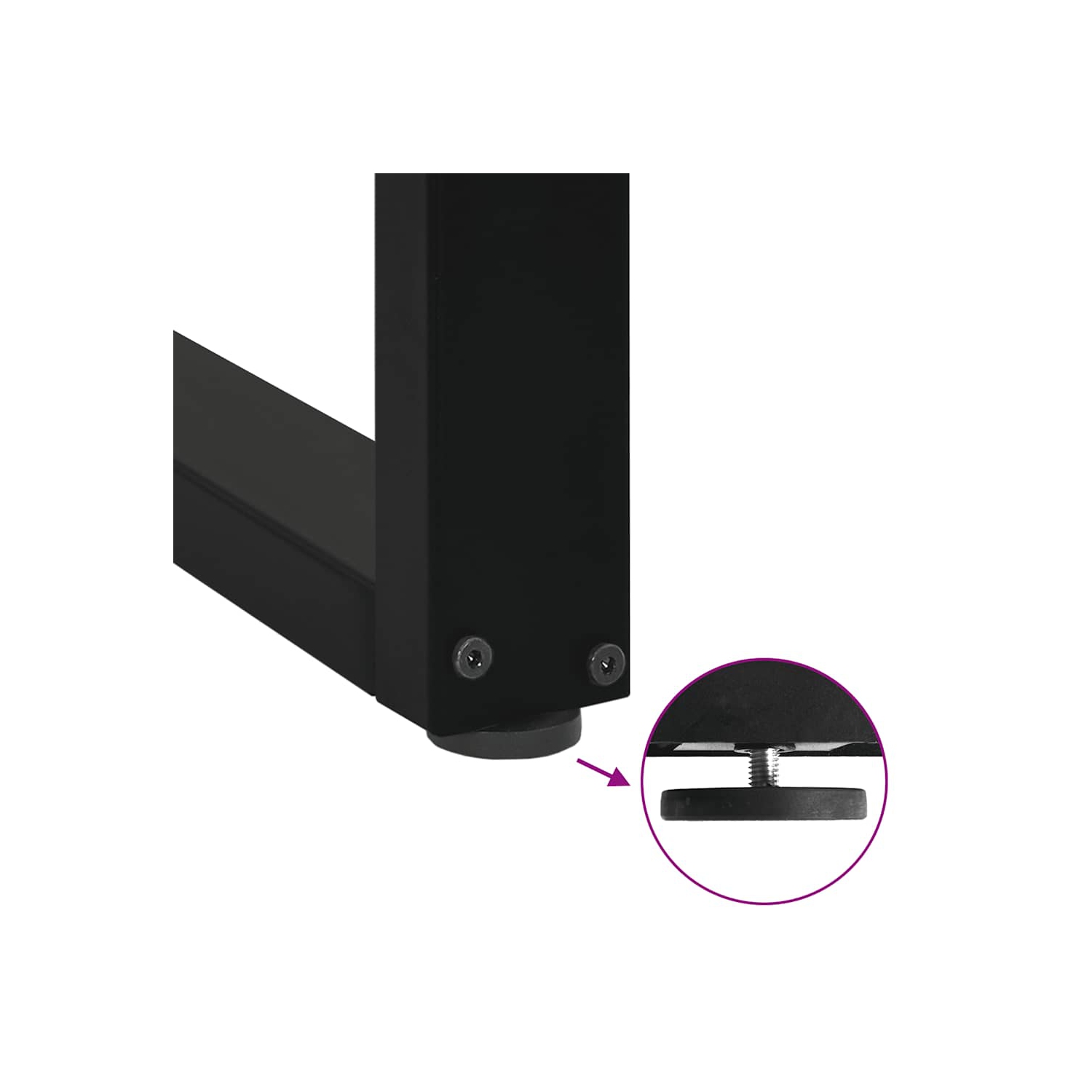 vidaXL Coffee Table Legs U-Shaped 2 pcs Black 28x(42-43) cm Steel