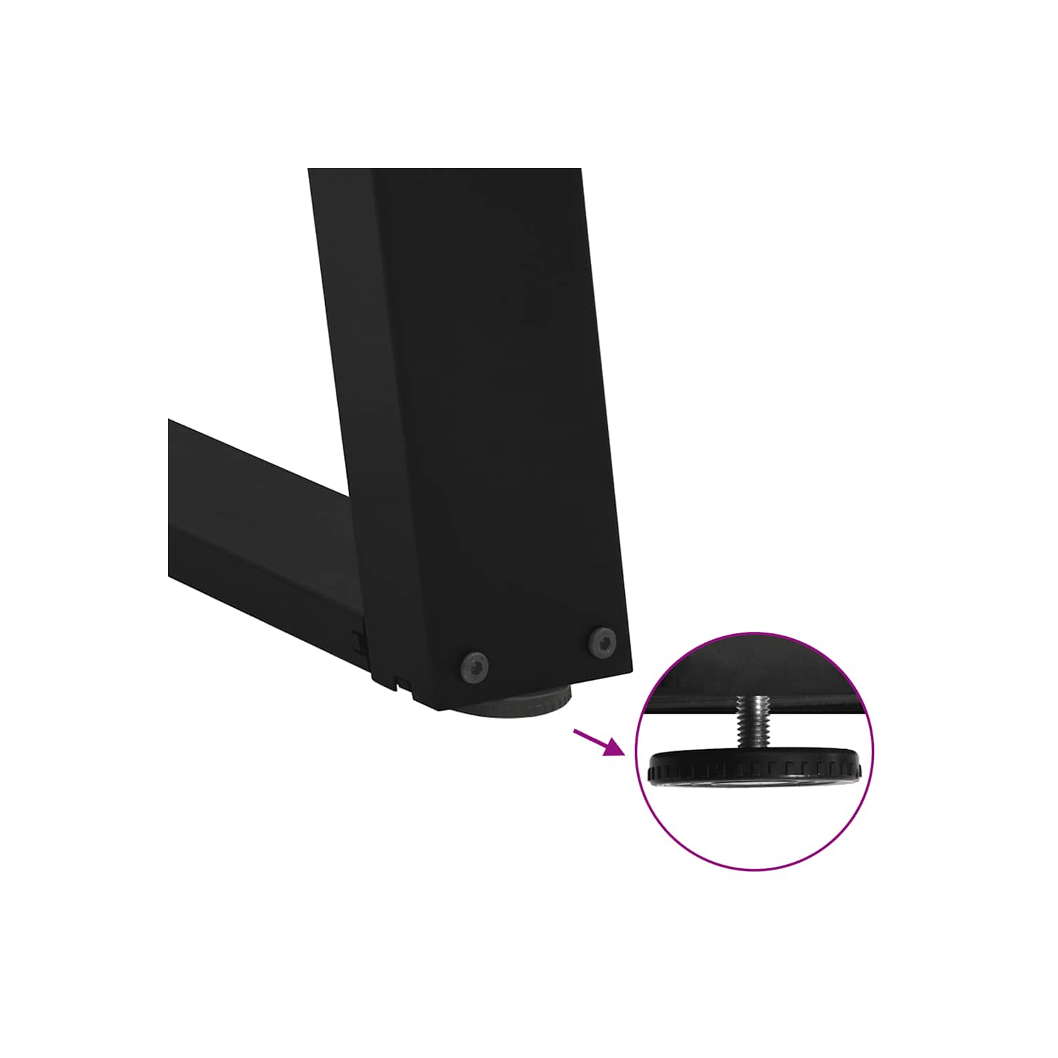 vidaXL Dining Table Legs U-Shaped 2 pcs Black 60x(72-73) cm Steel