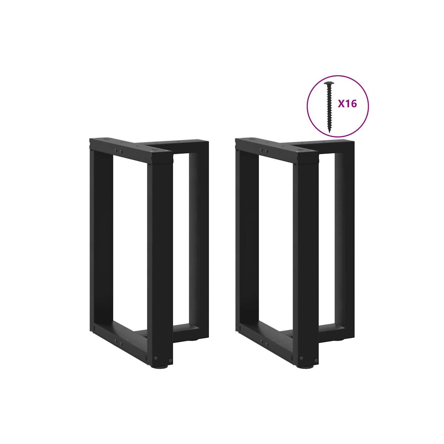 vidaXL Dining Table Legs T-Shaped 2 pcs Black 60x35x(72-73) cm Steel