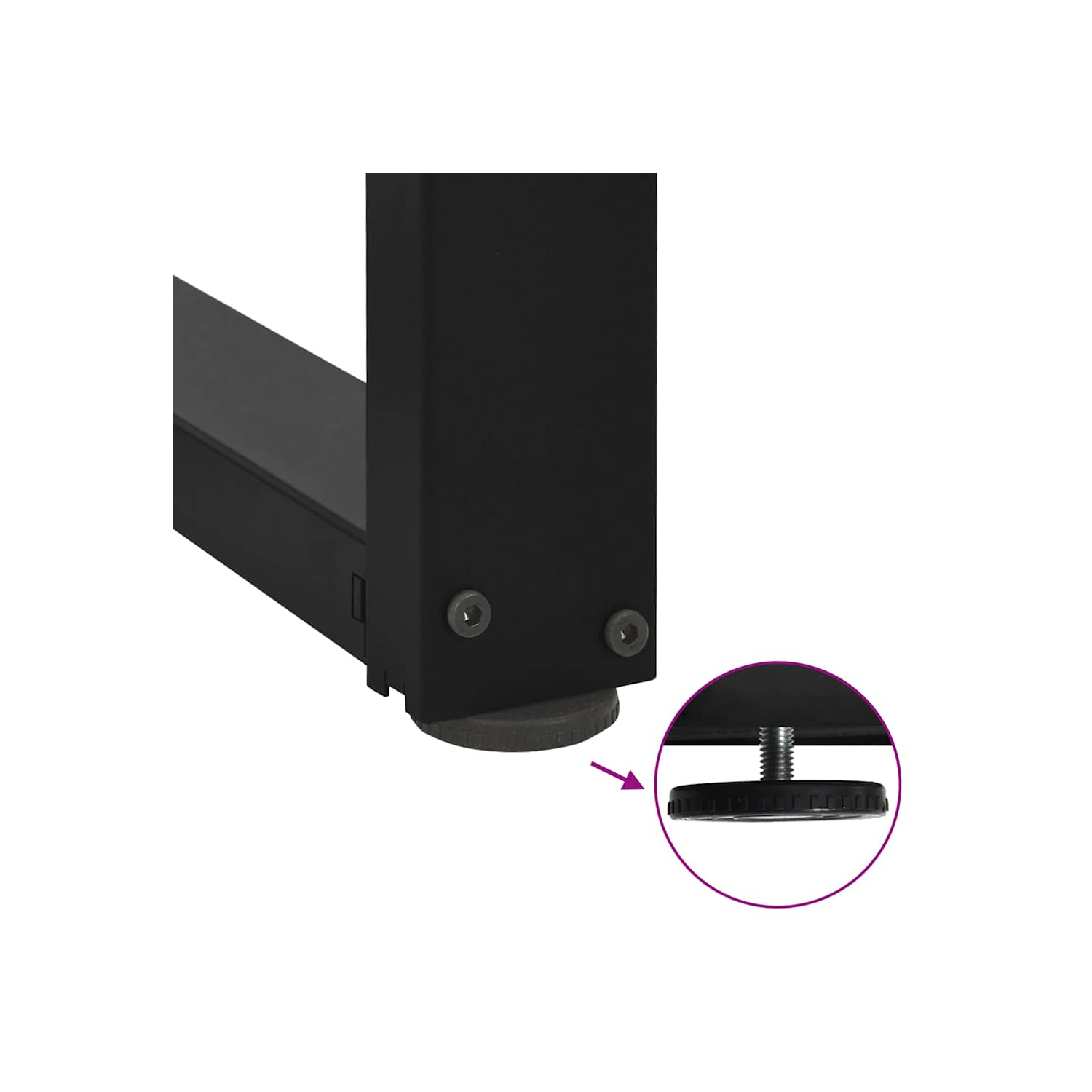 vidaXL Dining Table Legs T-Shaped 2 pcs Black 60x35x(72-73) cm Steel