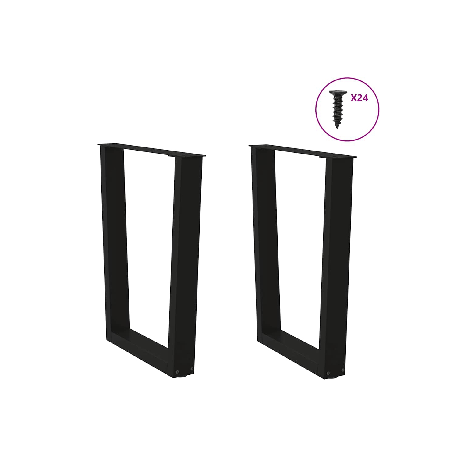 vidaXL Dining Table Legs V-Shape 2 pcs Black 60x(72-73.3) cm Steel