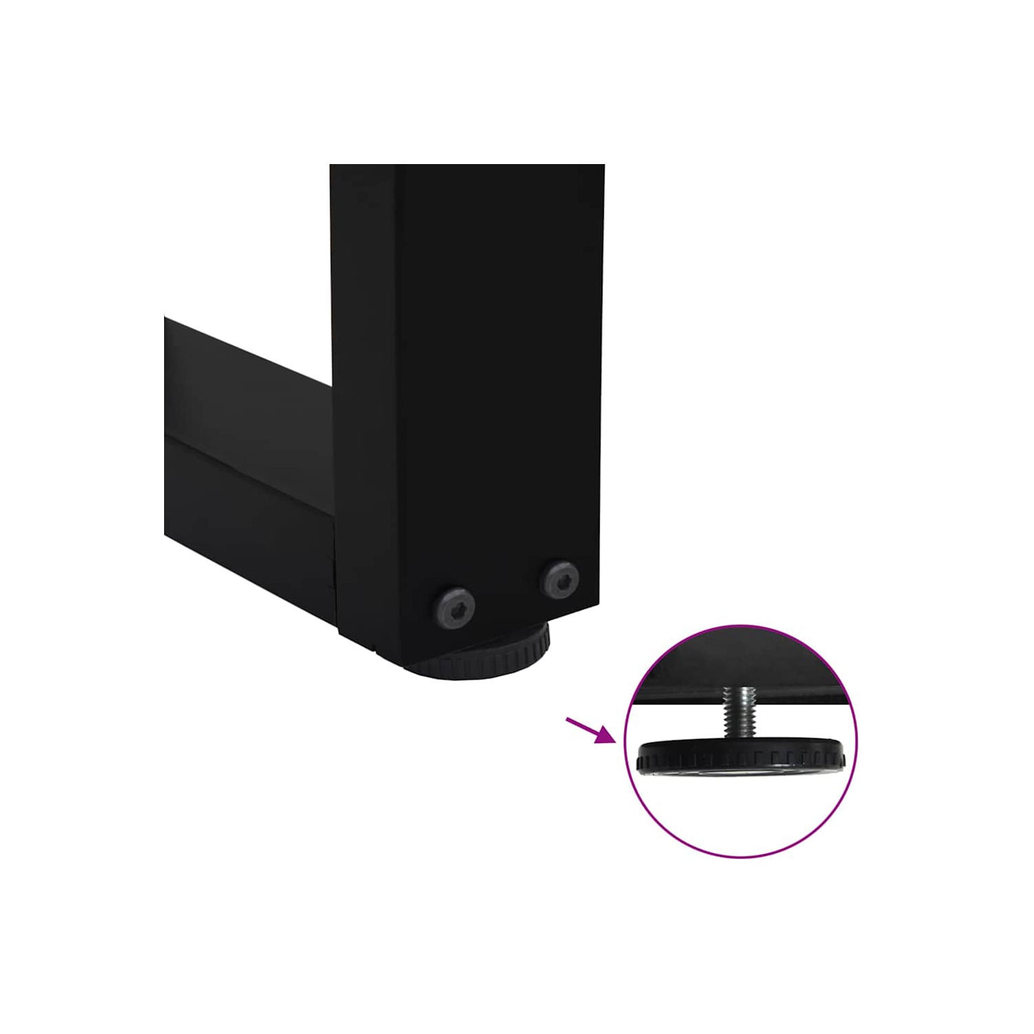 vidaXL Dining Table Legs V-Shape 2 pcs Black 60x(72-73.3) cm Steel