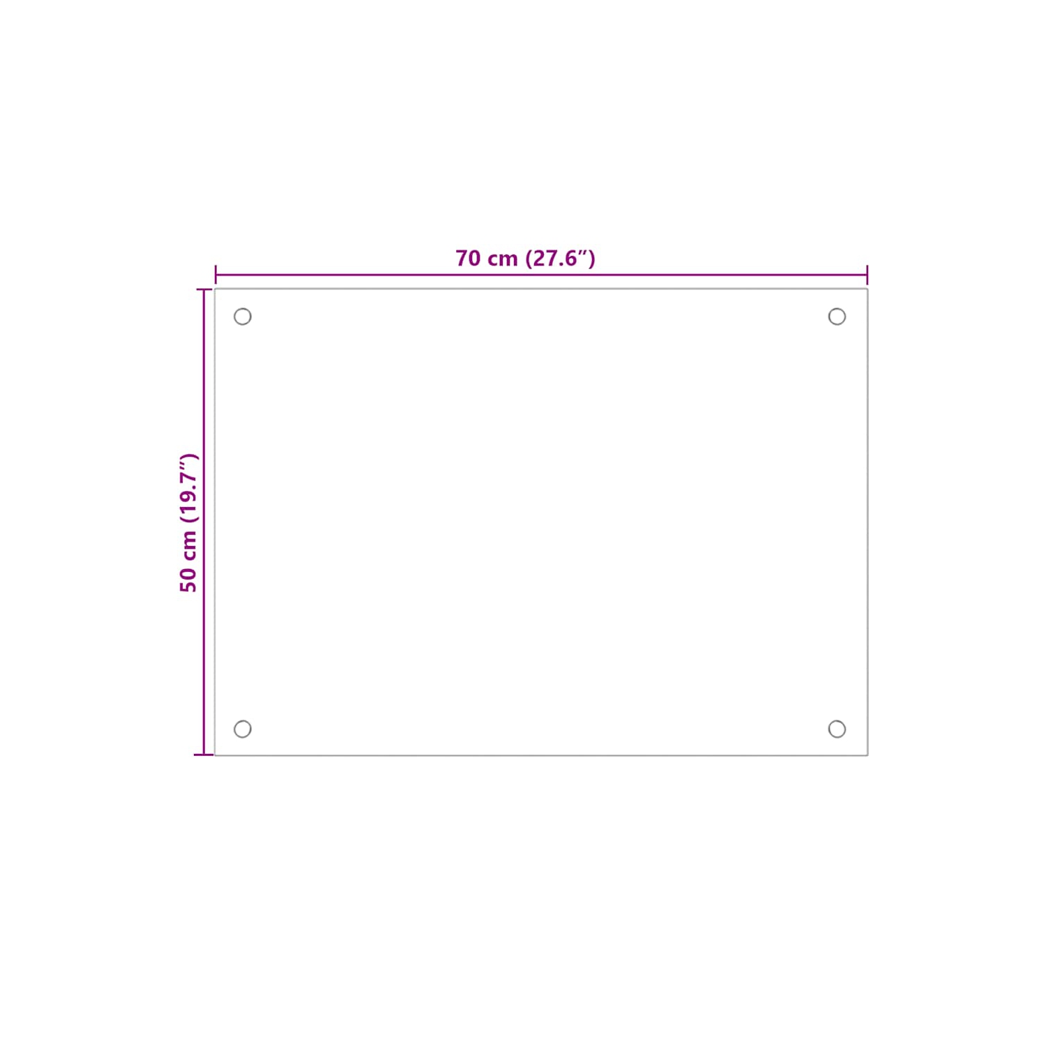 vidaXL Kitchen Backsplashes 2 pcs Transparent 70x50 cm Tempered Glass