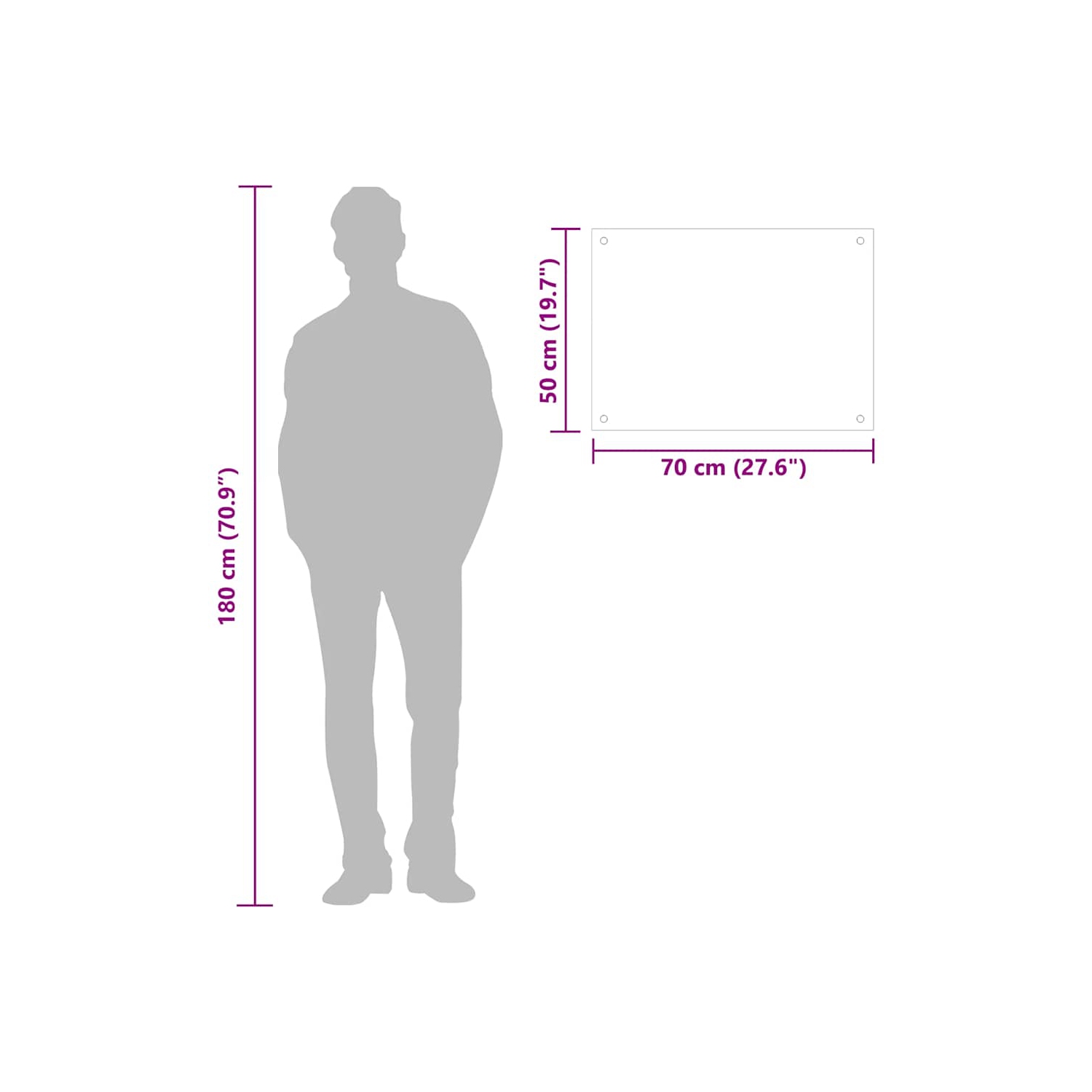 vidaXL Kitchen Backsplashes 2 pcs Transparent 70x50 cm Tempered Glass