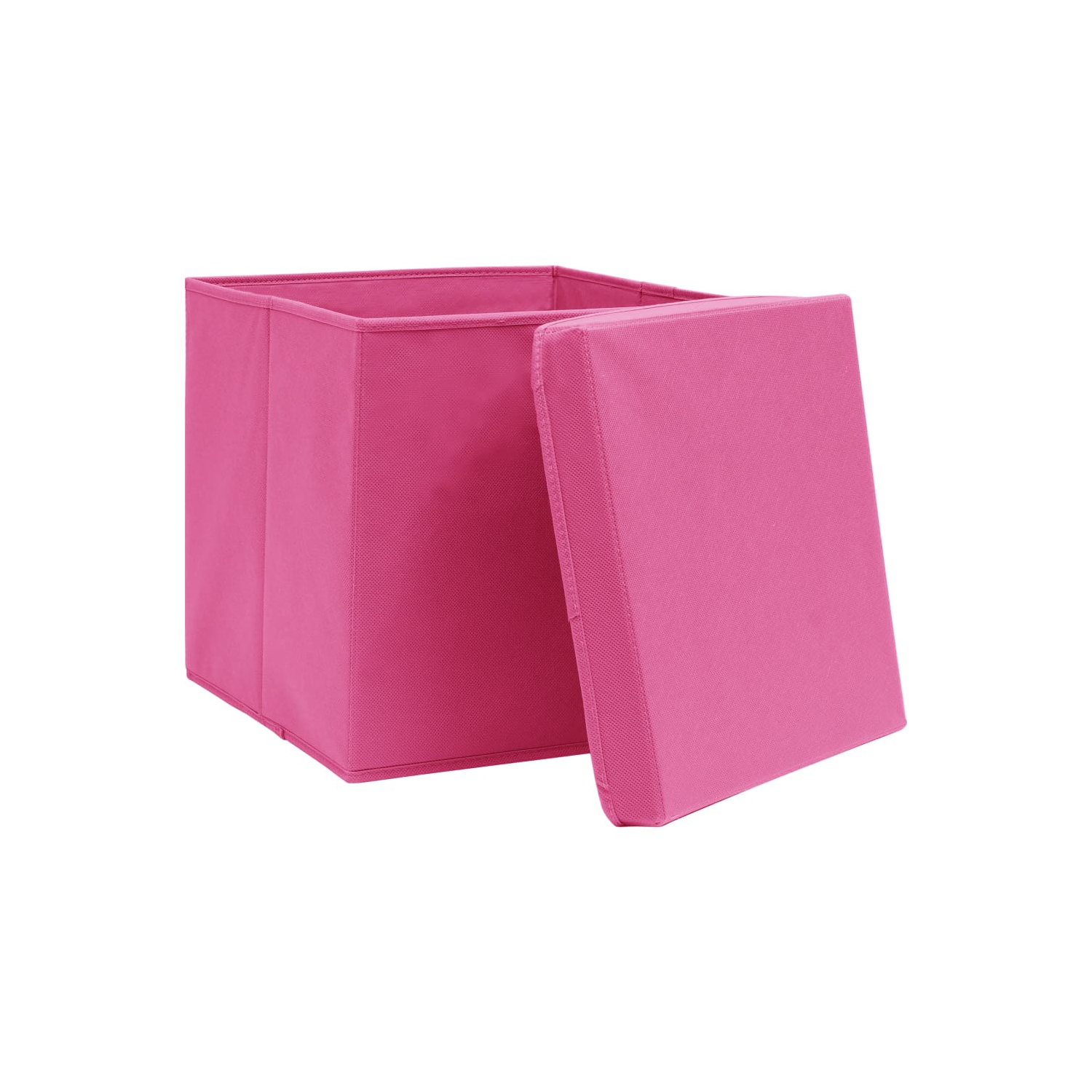 vidaXL Storage Boxes with Lids 4 pcs Pink 32x32x32 cm Fabric