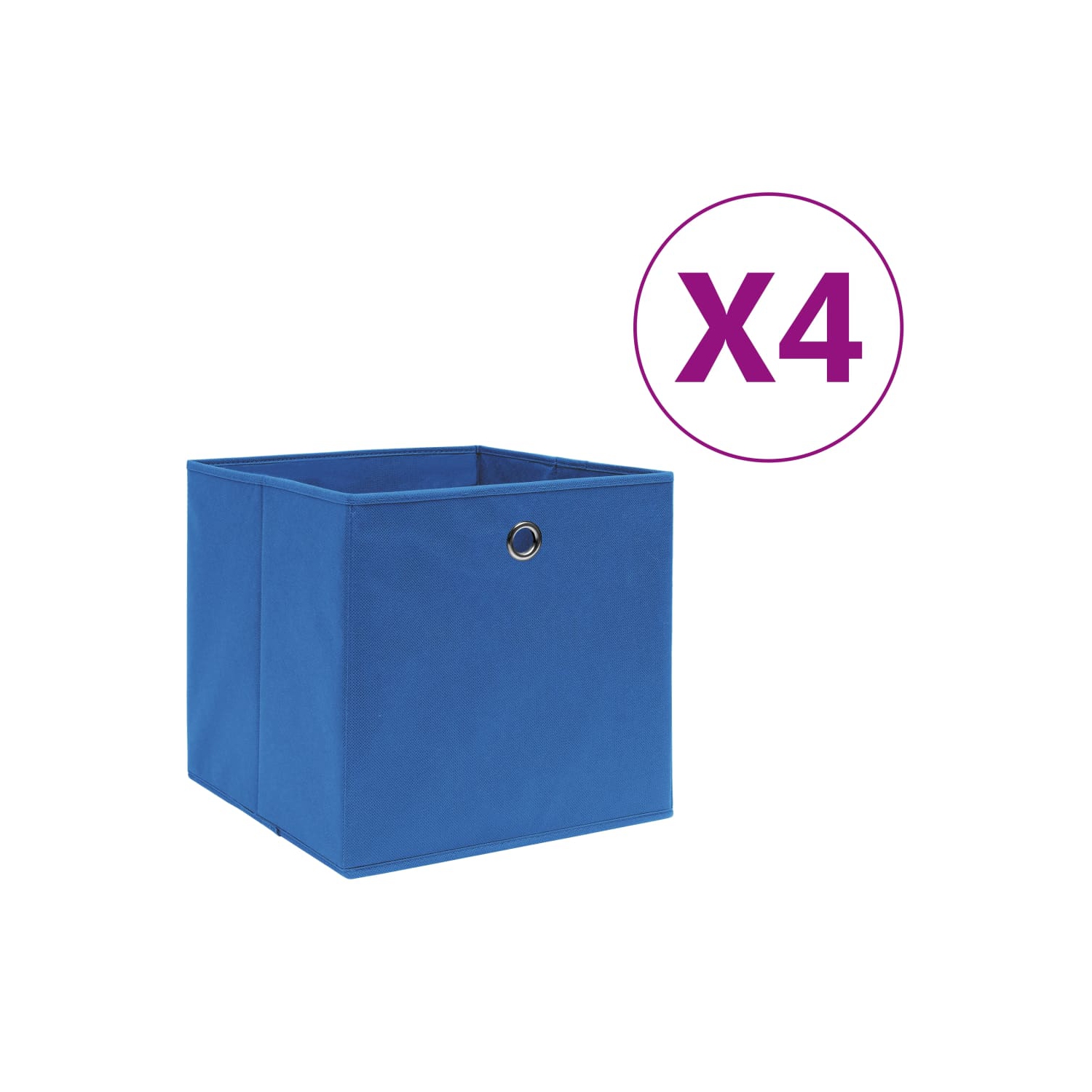 vidaXL Storage Boxes 4 pcs Non-woven Fabric 28x28x28 cm Blue