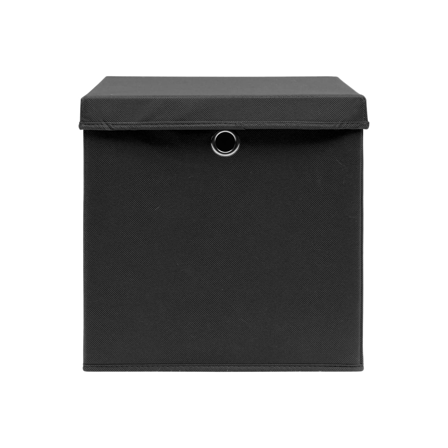 vidaXL Storage Boxes with Covers 10 pcs 28x28x28 cm Black