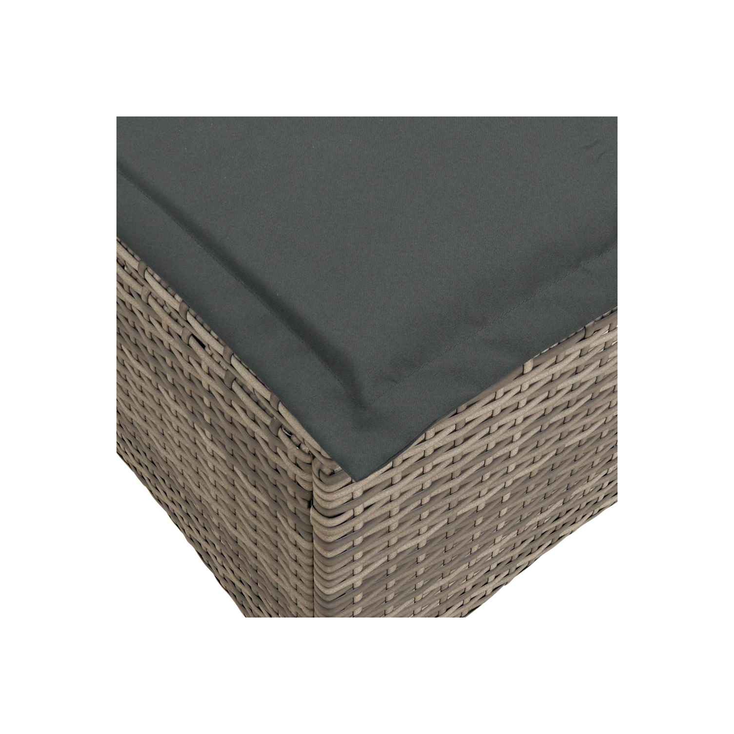 Ensemble de 3 pièces avec canapé de jardin et coussins en L gris et rotin de polyester vidaXL