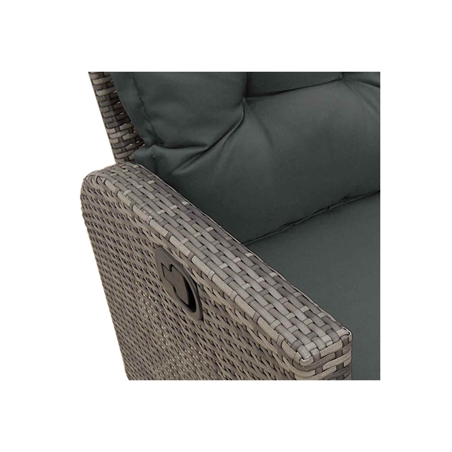 Ensemble de 3 pièces avec canapé de jardin et coussins en L gris et rotin de polyester vidaXL