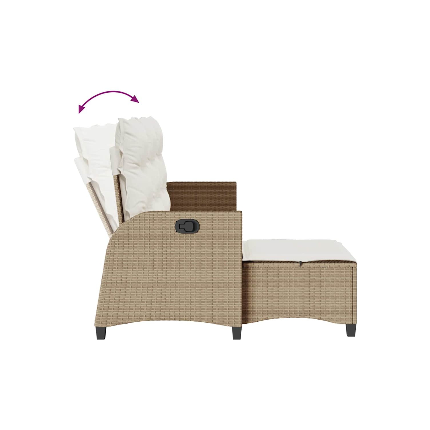 vidaXL 3 Piece Garden Sofa Set with Cushions L-shaped Beige Poly Rattan