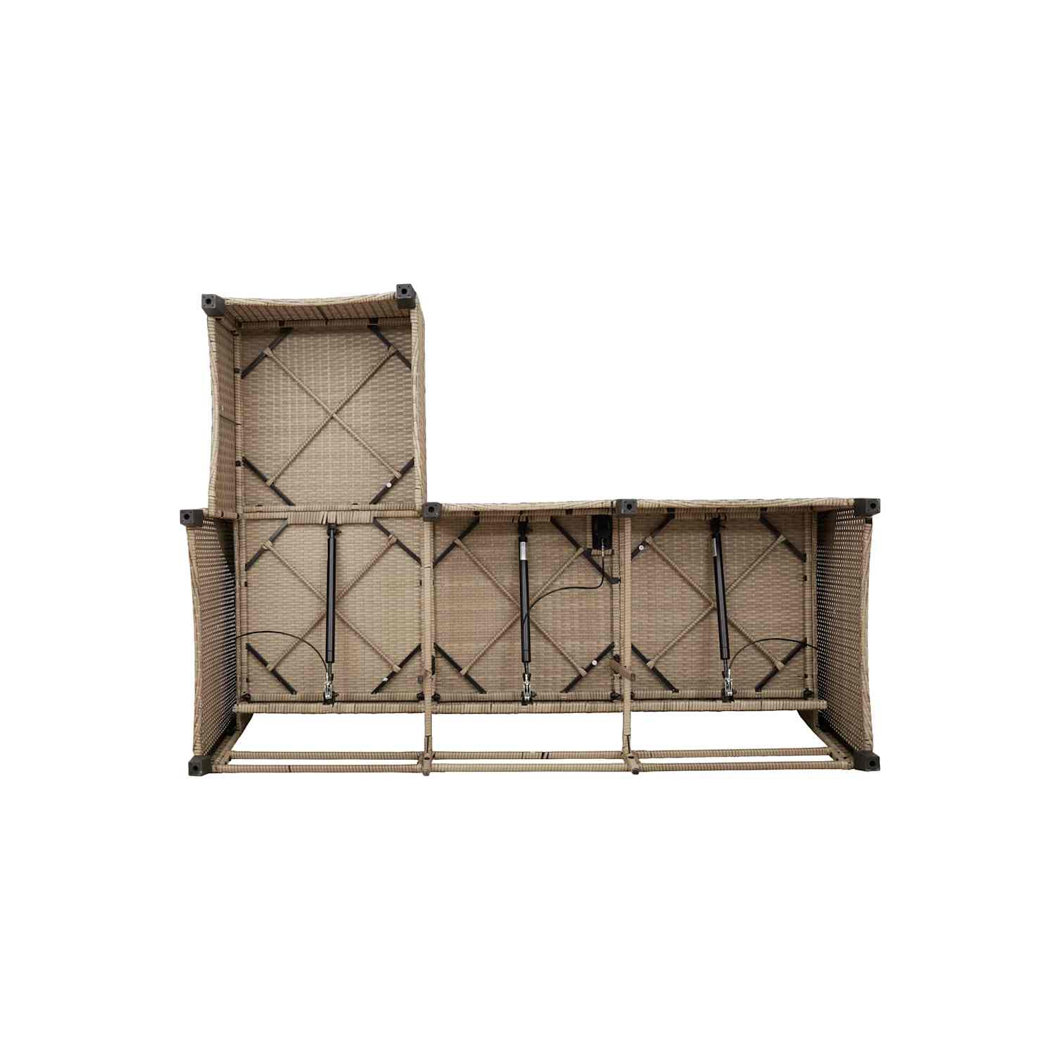 vidaXL 3 Piece Garden Sofa Set with Cushions L-shaped Beige Poly Rattan