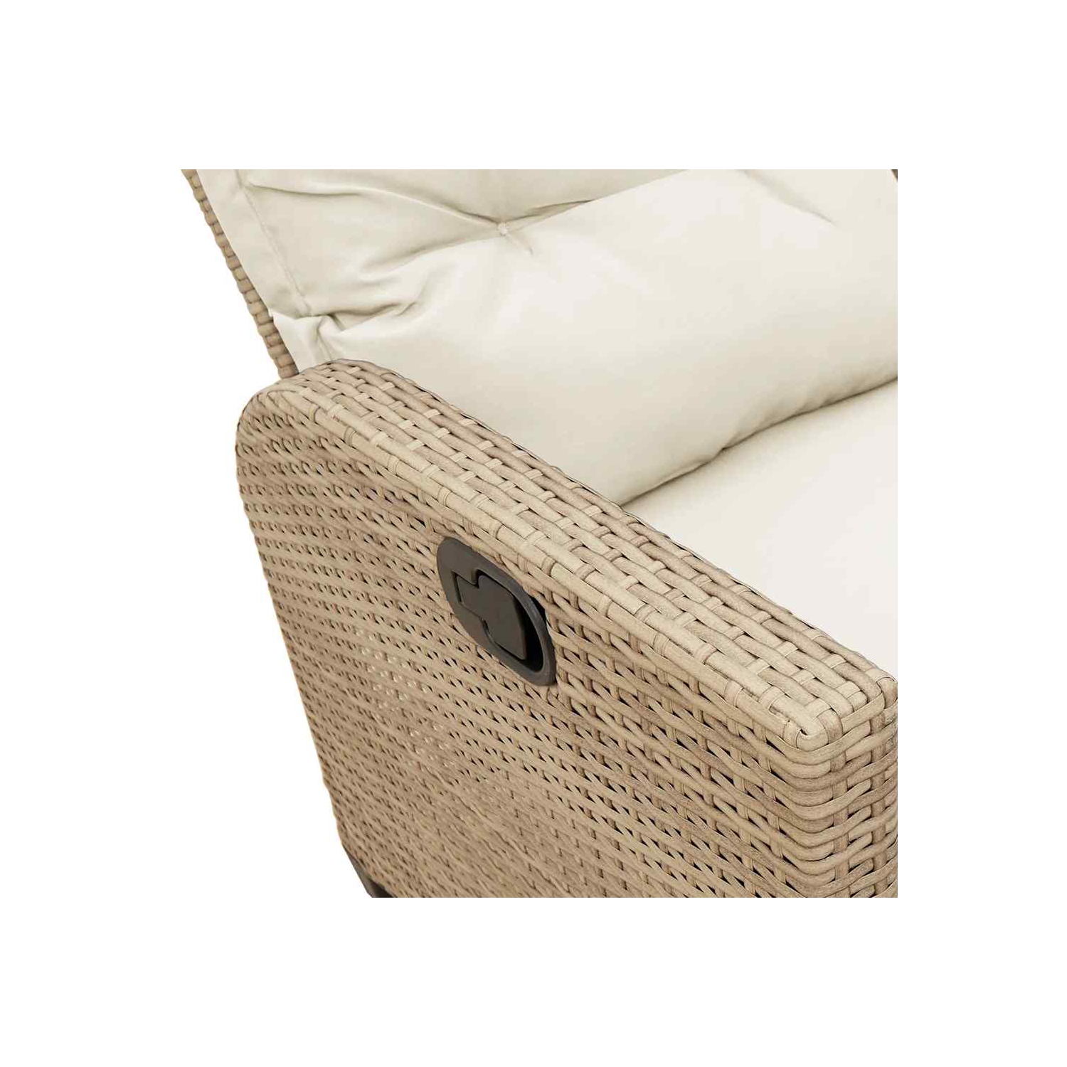 vidaXL 3 Piece Garden Sofa Set with Cushions L-shaped Beige Poly Rattan