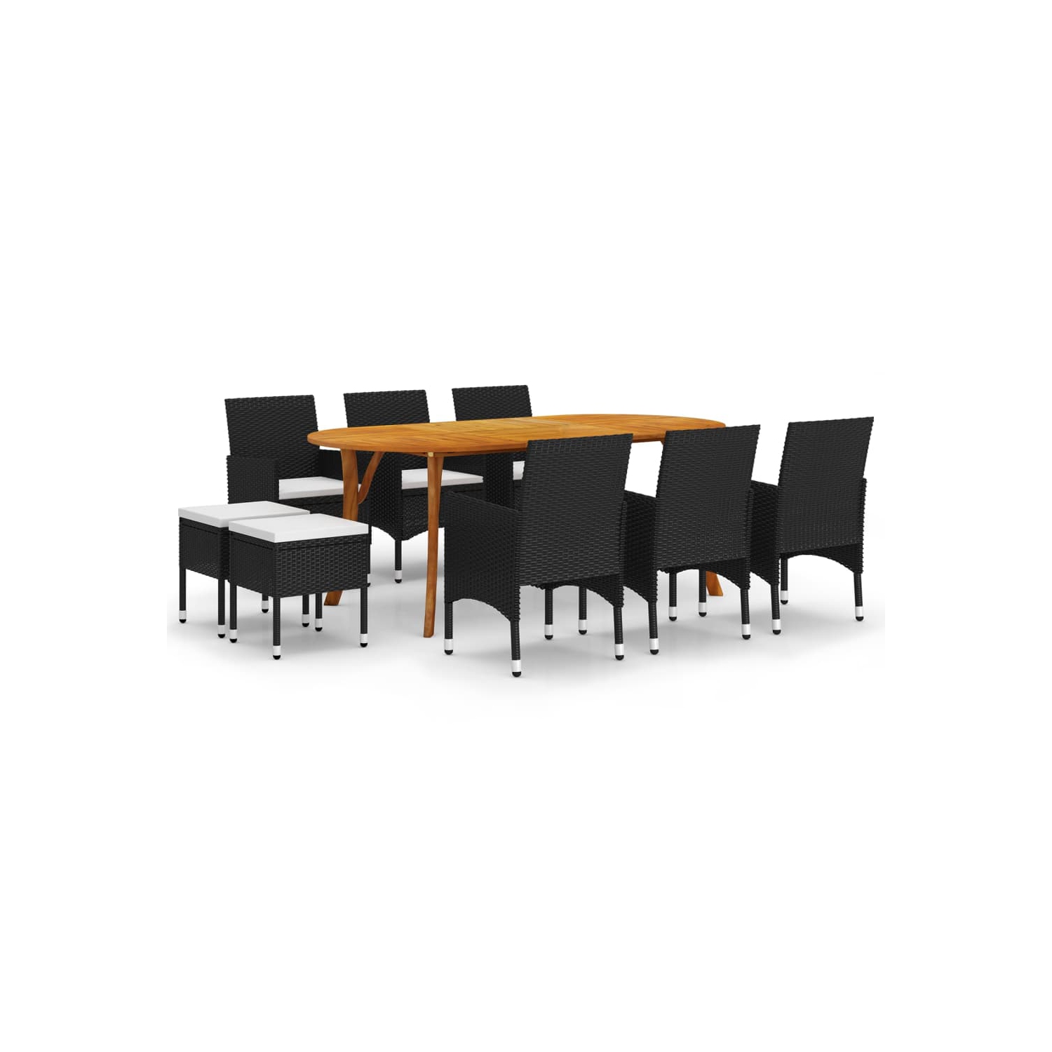 Ensemble de salle à manger 9 pièces vidaXL, noir