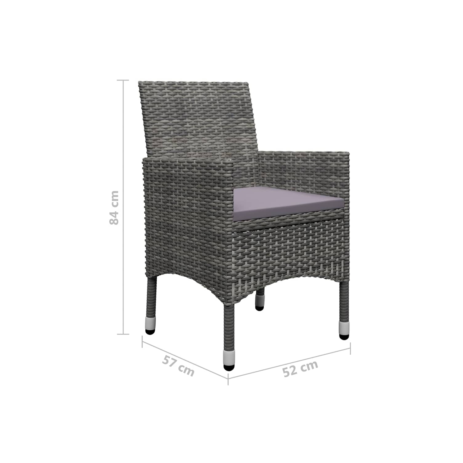 Ensemble de salle à manger de jardin 9 pièces vidaXL, gris