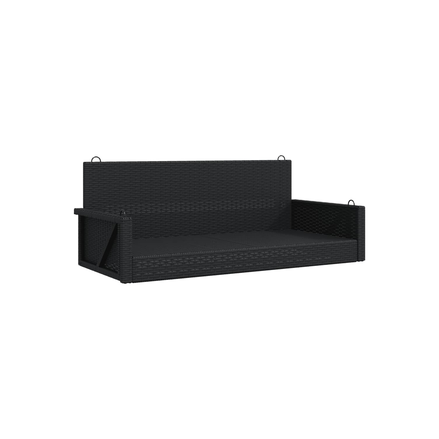 Banc pivotant vidaXL 119 x 56 x 48&nbsp;cm en poly rotin noir