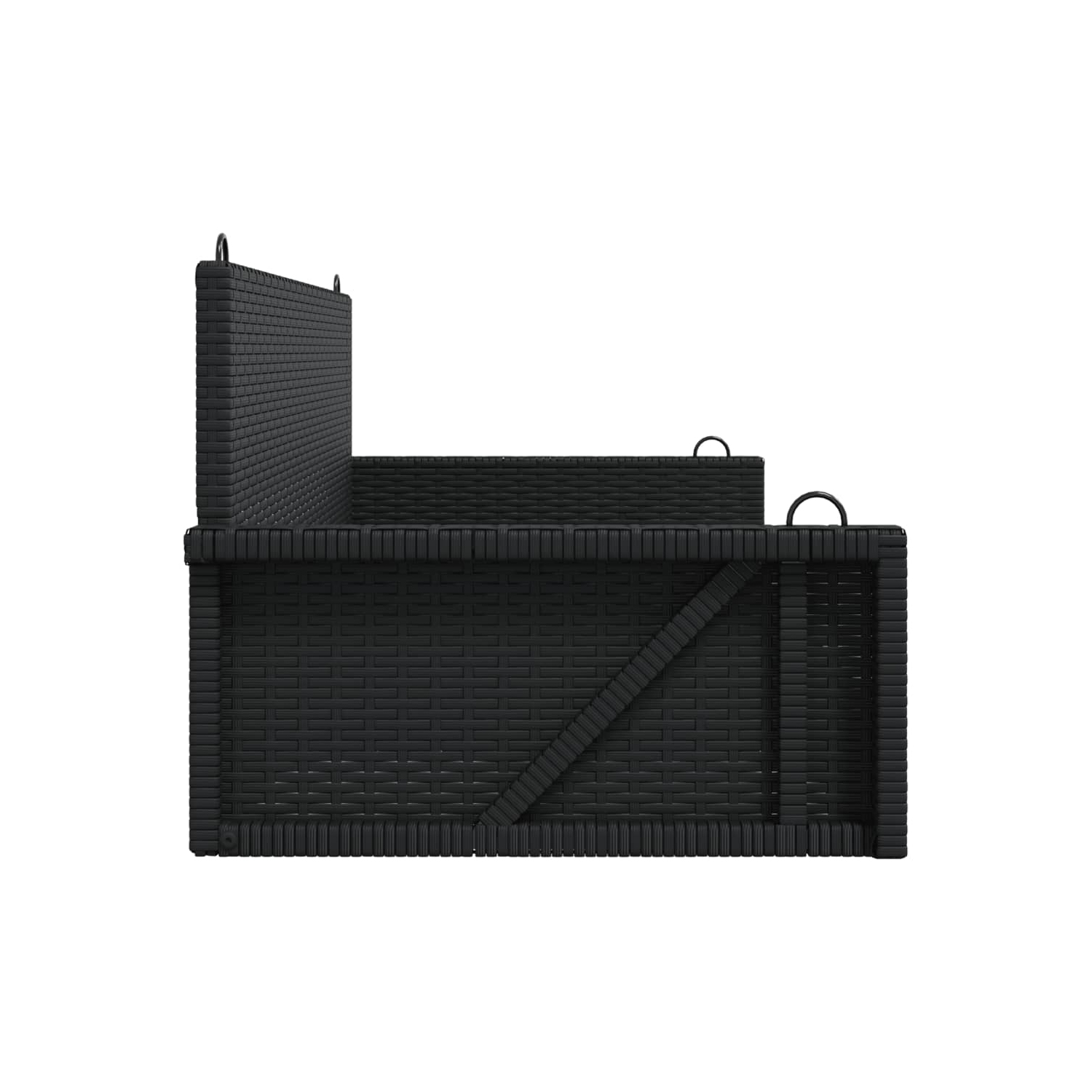 Banc pivotant vidaXL 119 x 56 x 48 cm en poly rotin noir