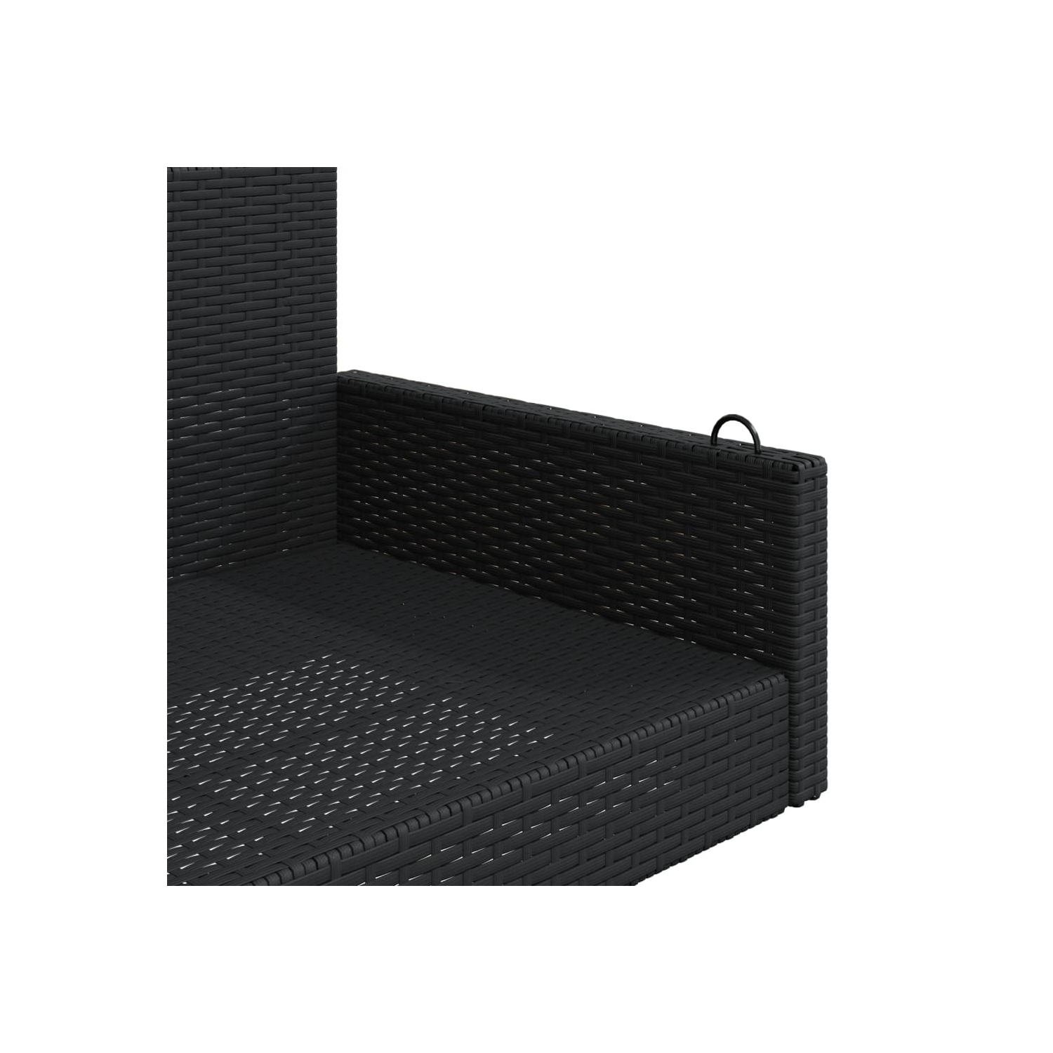 Banc pivotant vidaXL 119 x 56 x 48 cm en poly rotin noir