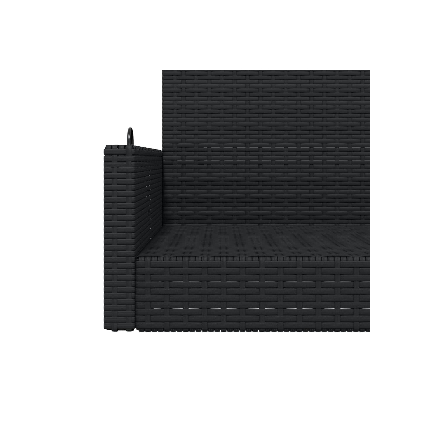 Banc pivotant vidaXL 119 x 56 x 48 cm en poly rotin noir