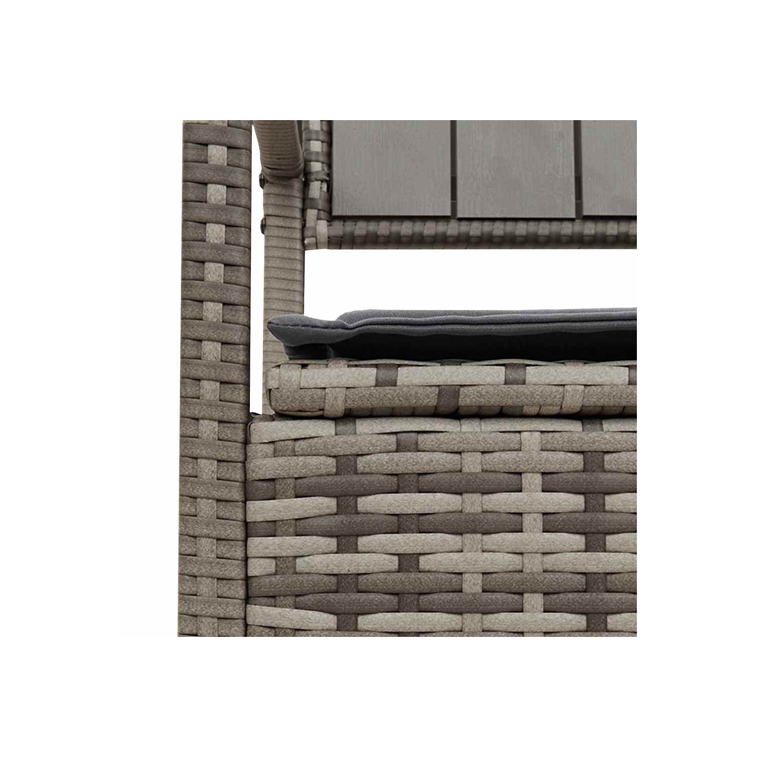 vidaXL Garden Storage Bench with Cushion Grey Poly Rattan