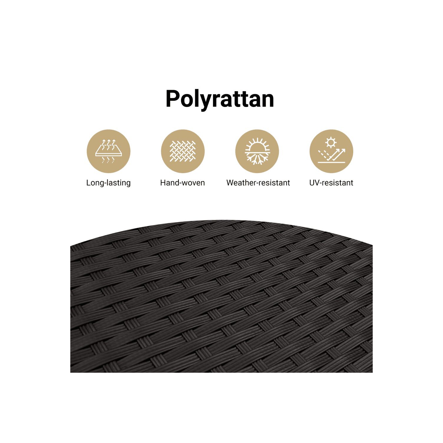 Divan de jardin vidaXL avec coussins 2 places en poly rotin noir