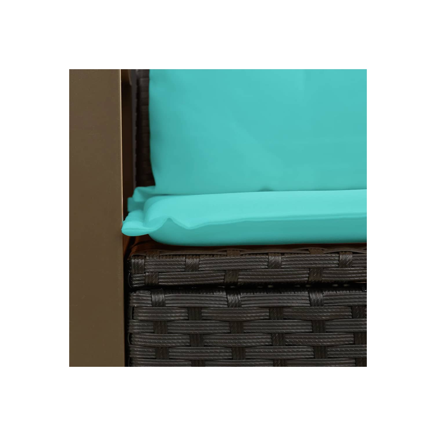Divan de jardin vidaXL avec coussins 2 places en poly rotin noir
