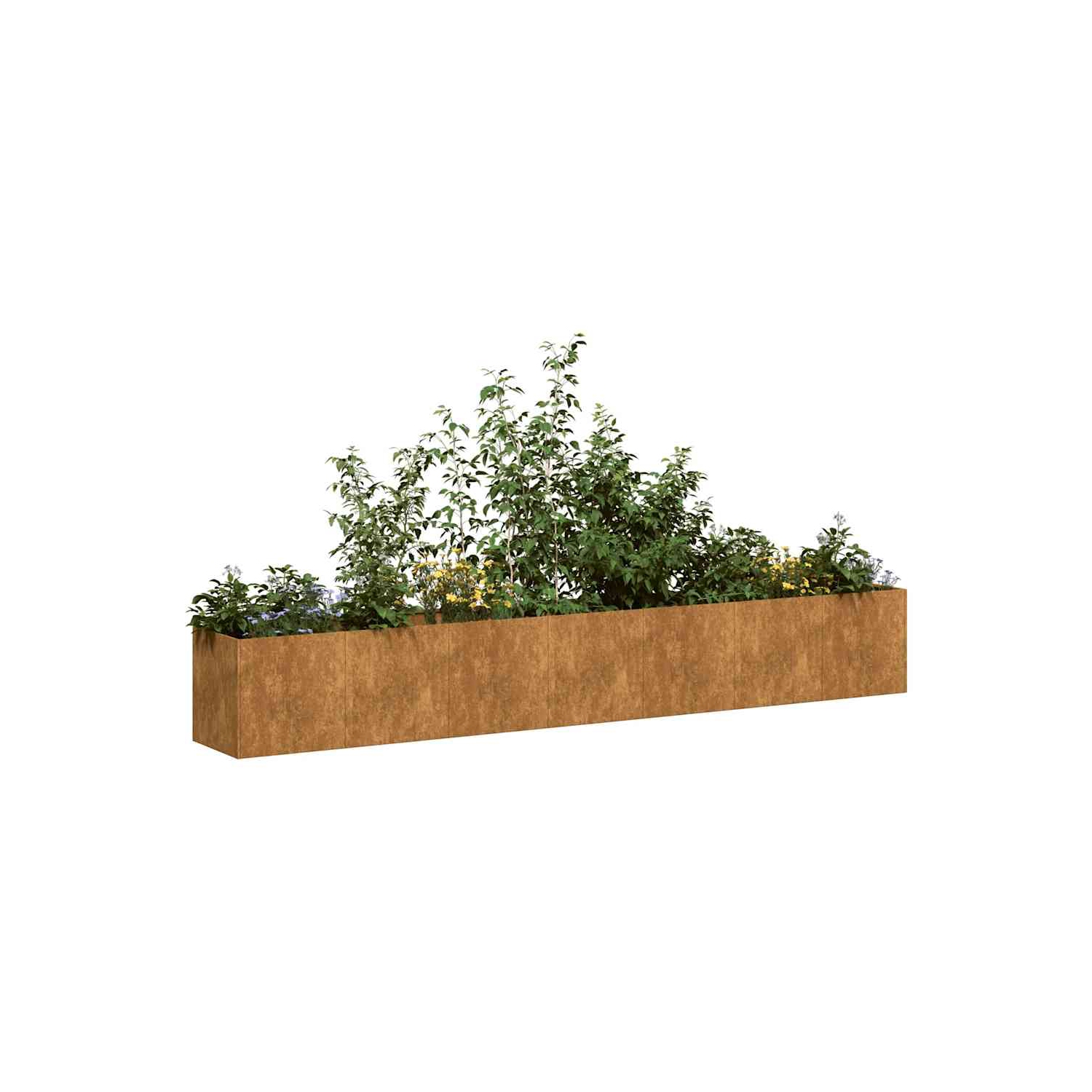 Jardinière VidaXL en acier patiné 280 x 40 x 40&nbsp;cm