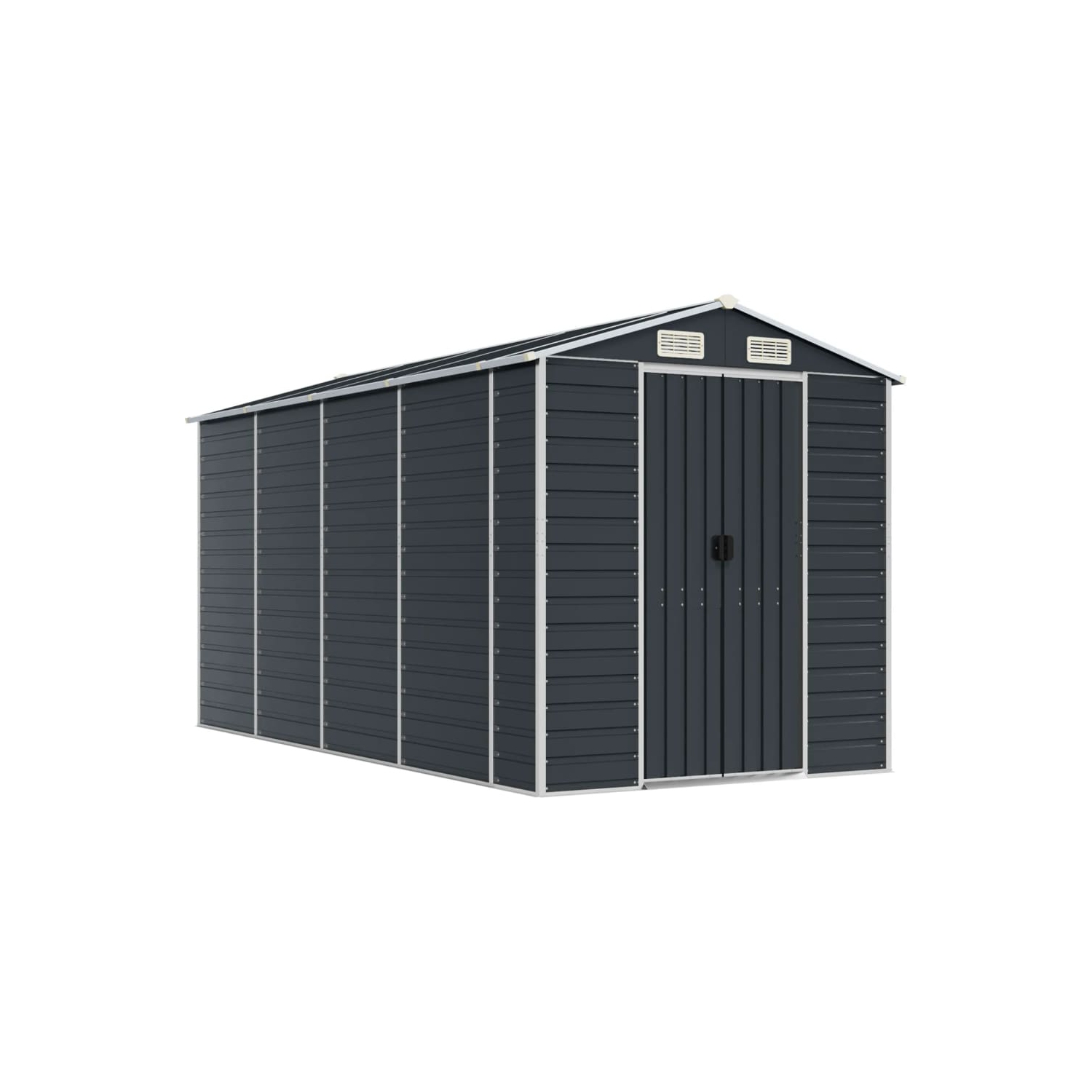 Remise de jardin vidaXL en acier galvanisé 191 x 385 x 198&nbsp;cm anthracite