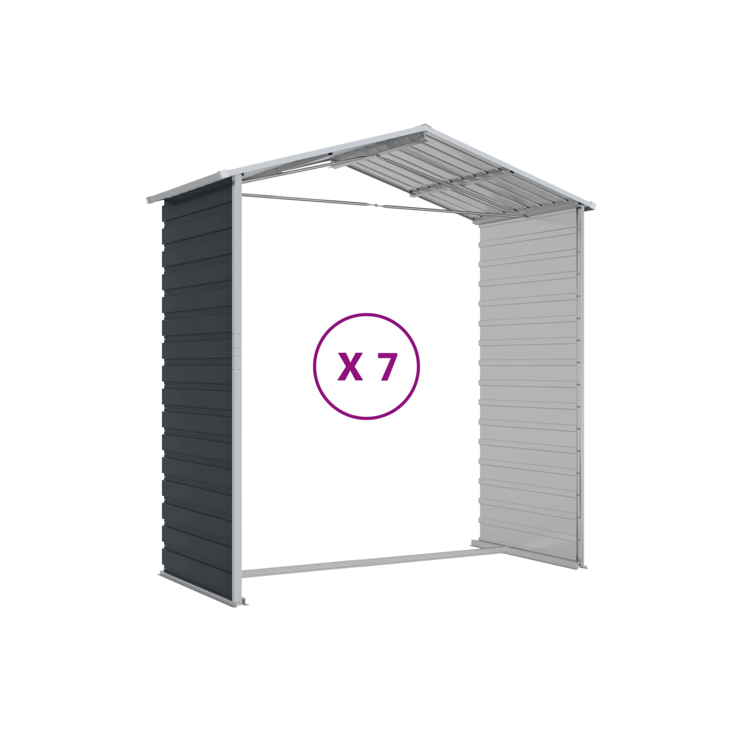 Remise de jardin vidaXL en acier galvanisé 191 x 640 x 198&nbsp;cm anthracite