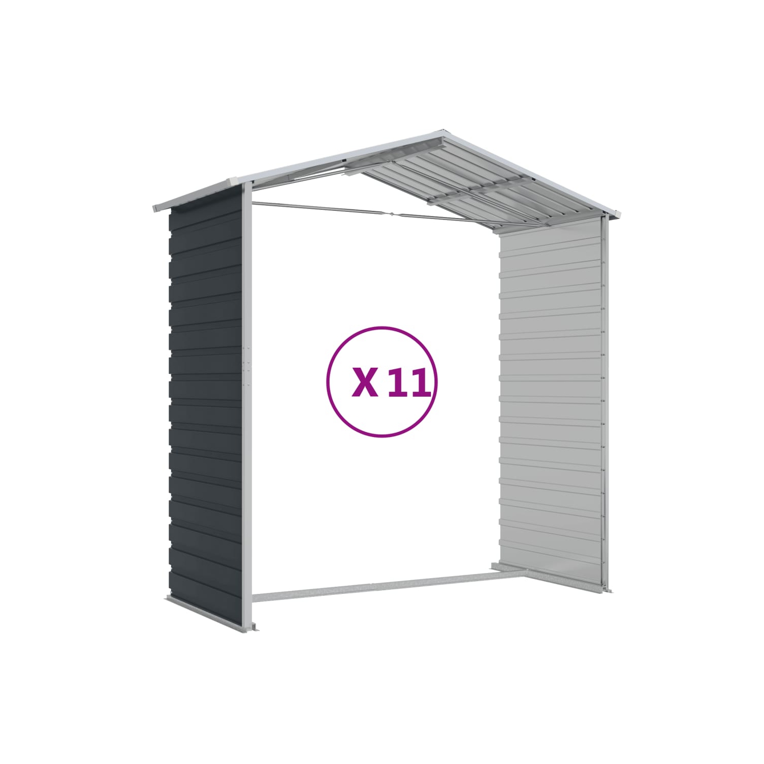 vidaXL Garden Shed Anthracite 191x980x198 cm Galvanised Steel