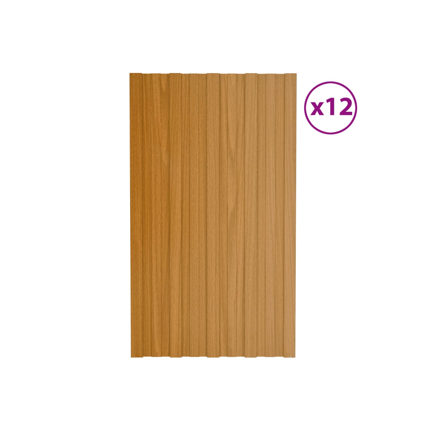 vidaXL Roof Panels 12 pcs Galvanised Steel Light Wood 80x45 cm