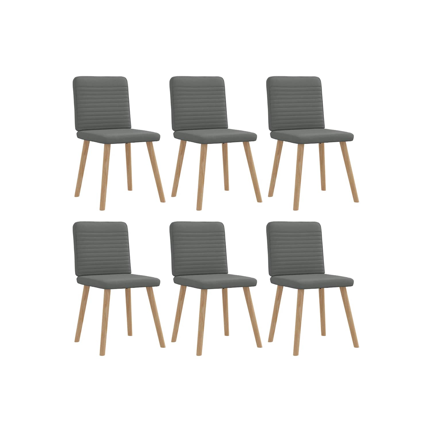 vidaXL Dining Chairs 6 pcs Dark Grey Fabric