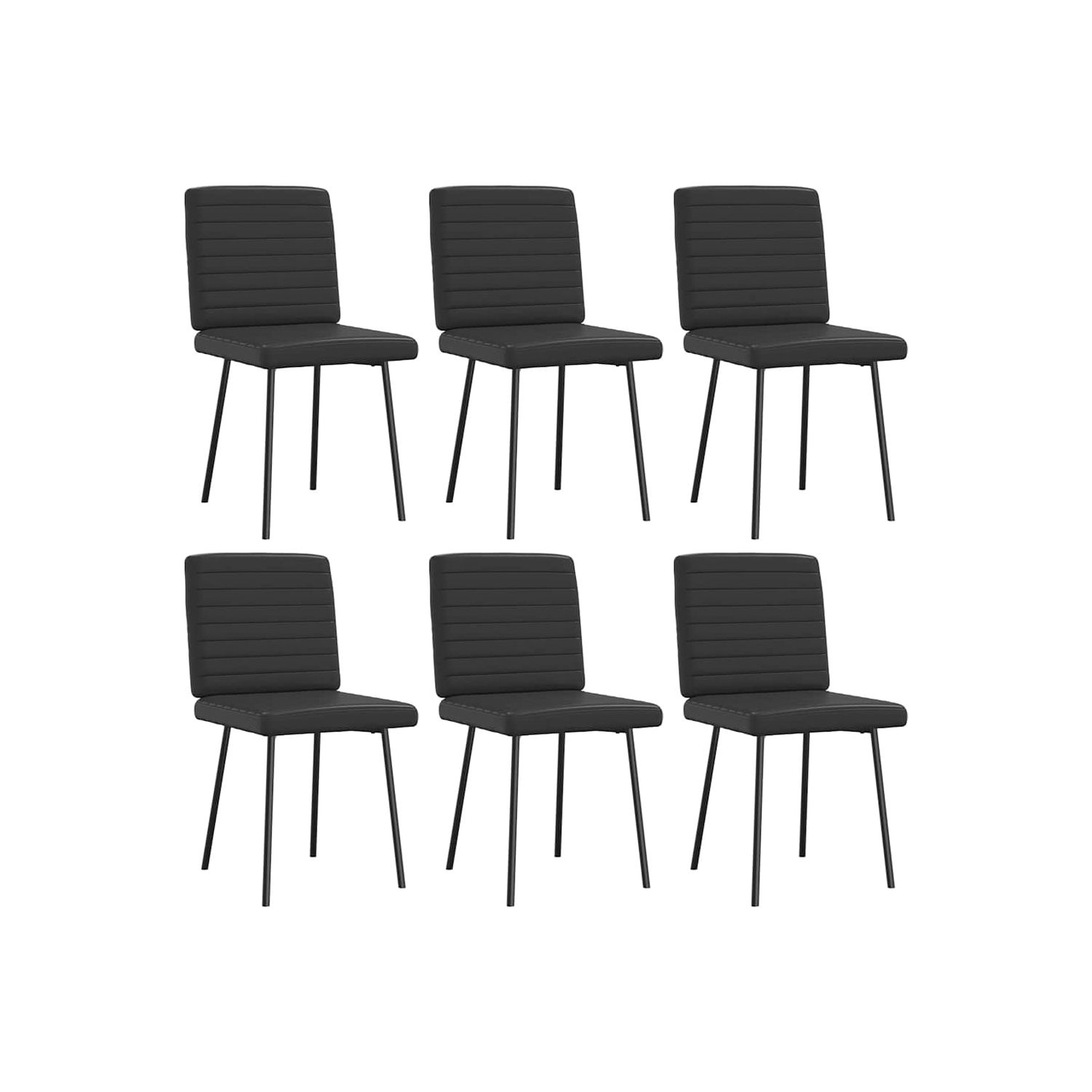 vidaXL Dining Chairs 6 pcs Black Faux Leather