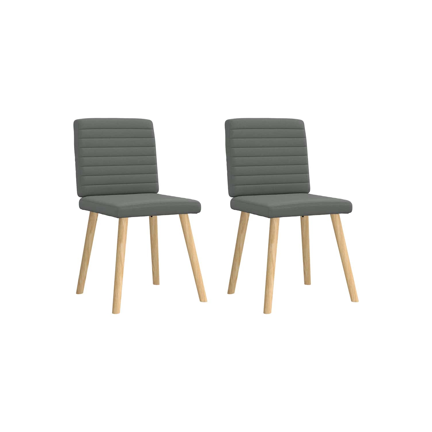 vidaXL Dining Chairs 2 pcs Dark Grey Fabric