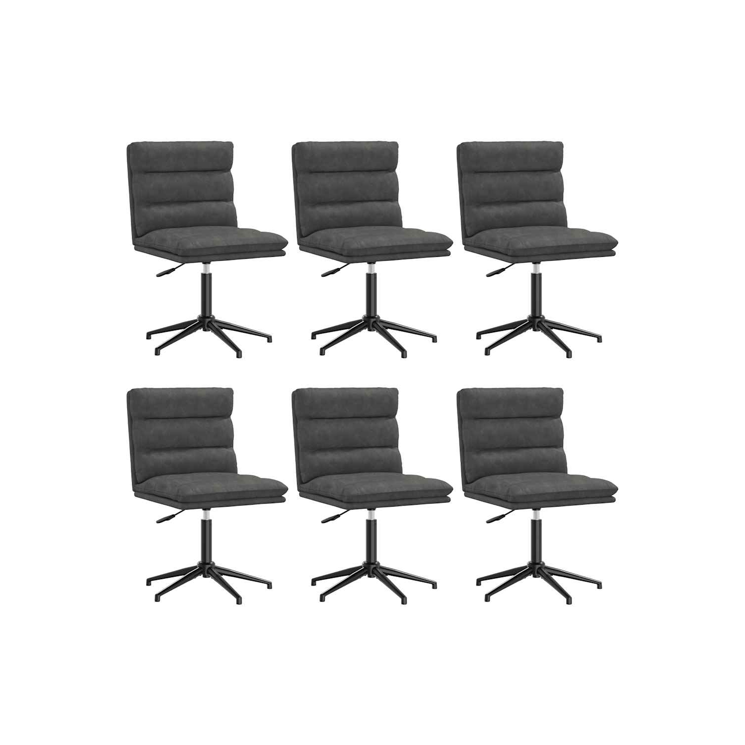 vidaXL Dining Chairs 6 pcs Black Faux Leather