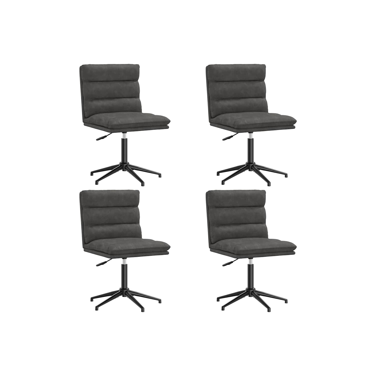 vidaXL Dining Chairs 4 pcs Black Faux Leather
