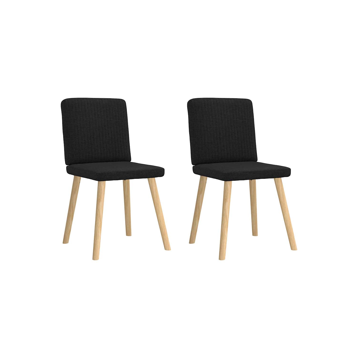 vidaXL Dining Chairs 2 pcs Black Fabric