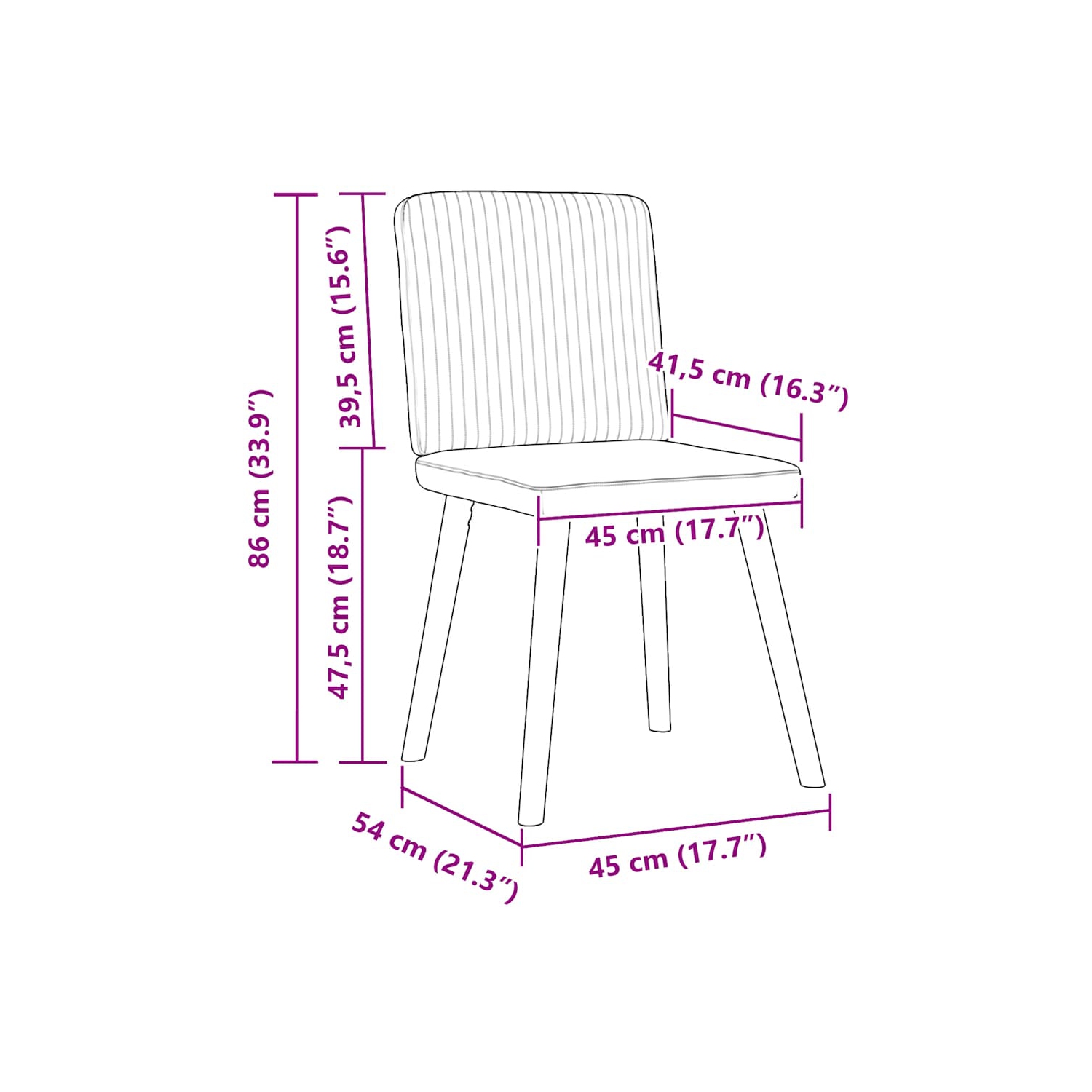 vidaXL Dining Chairs 2 pcs Black Fabric