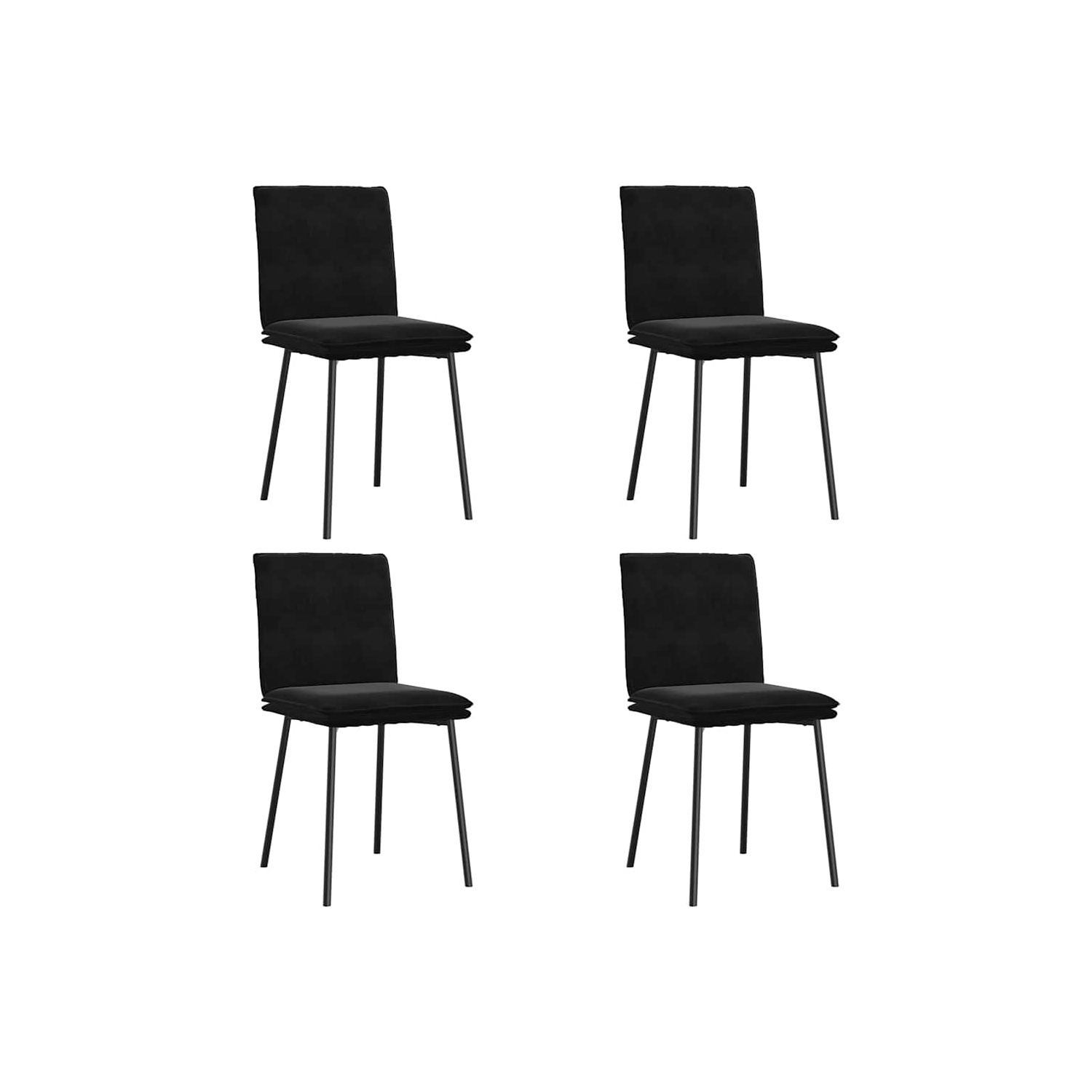 vidaXL Dining Chairs 4 pcs Black Velvet