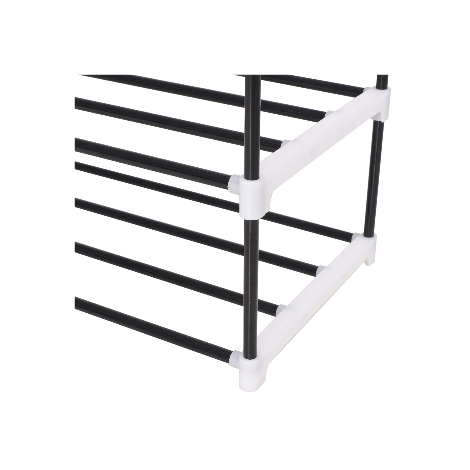 vidaXL Shoe Rack with 4 Shelves Metal and Plastic Black