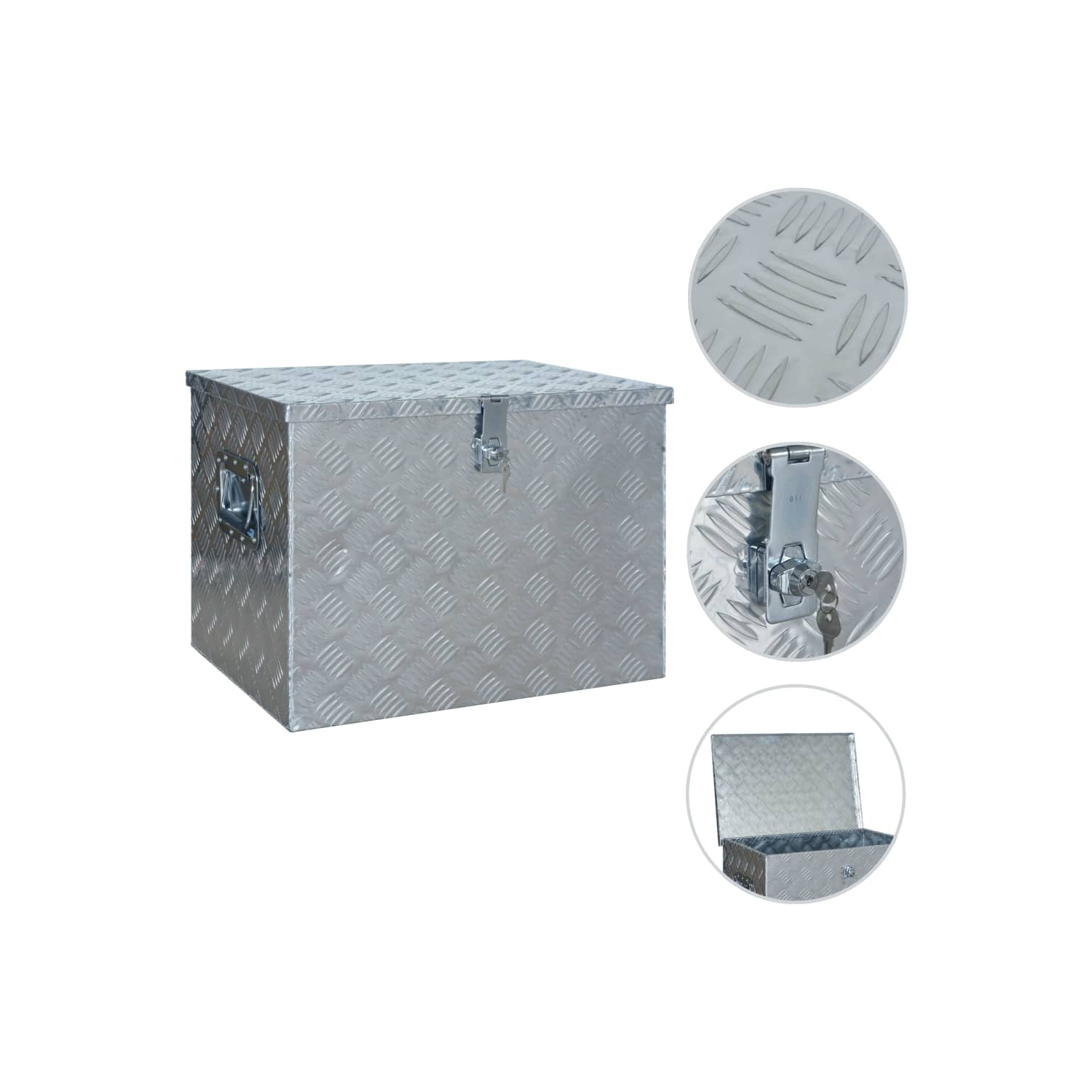 vidaXL Aluminium Box 610x430x455 mm Silver