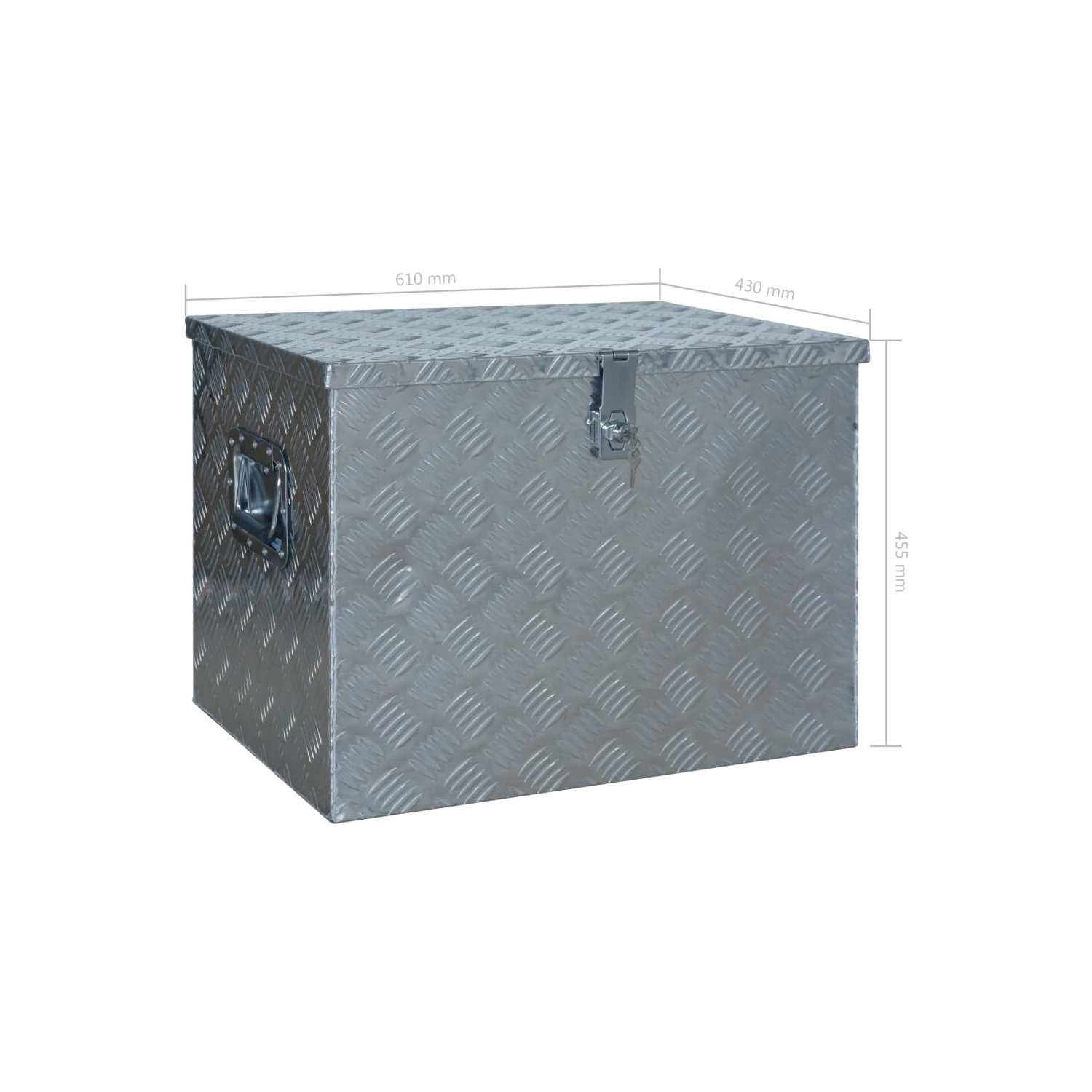 vidaXL Aluminium Box 610x430x455 mm Silver