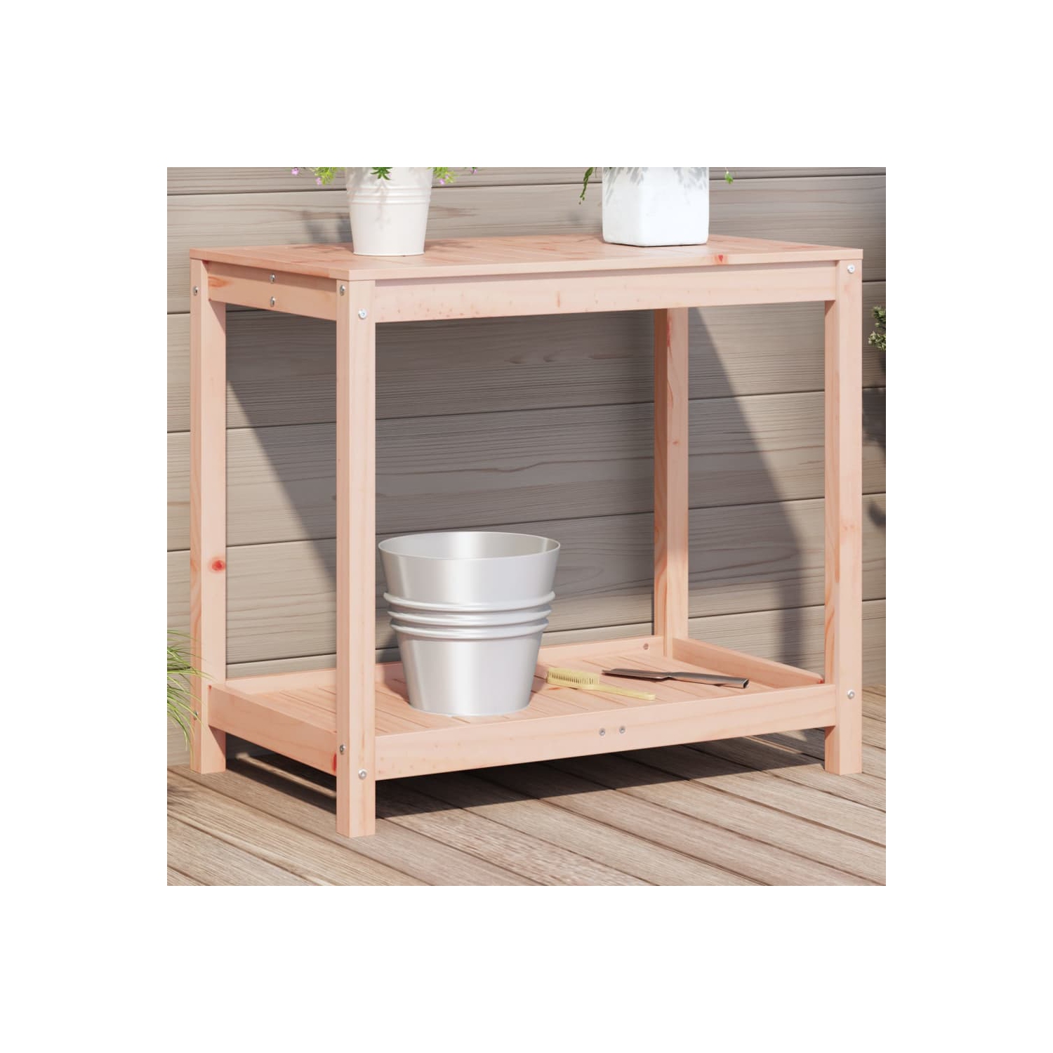 Table d'empotage vidaXL avec tablette 82.5 x 50 x 75 cm en bois massif Douglas