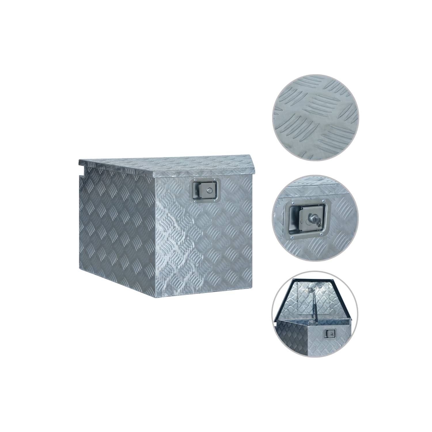 vidaXL Aluminium Box 737/381x410x460 mm Silver