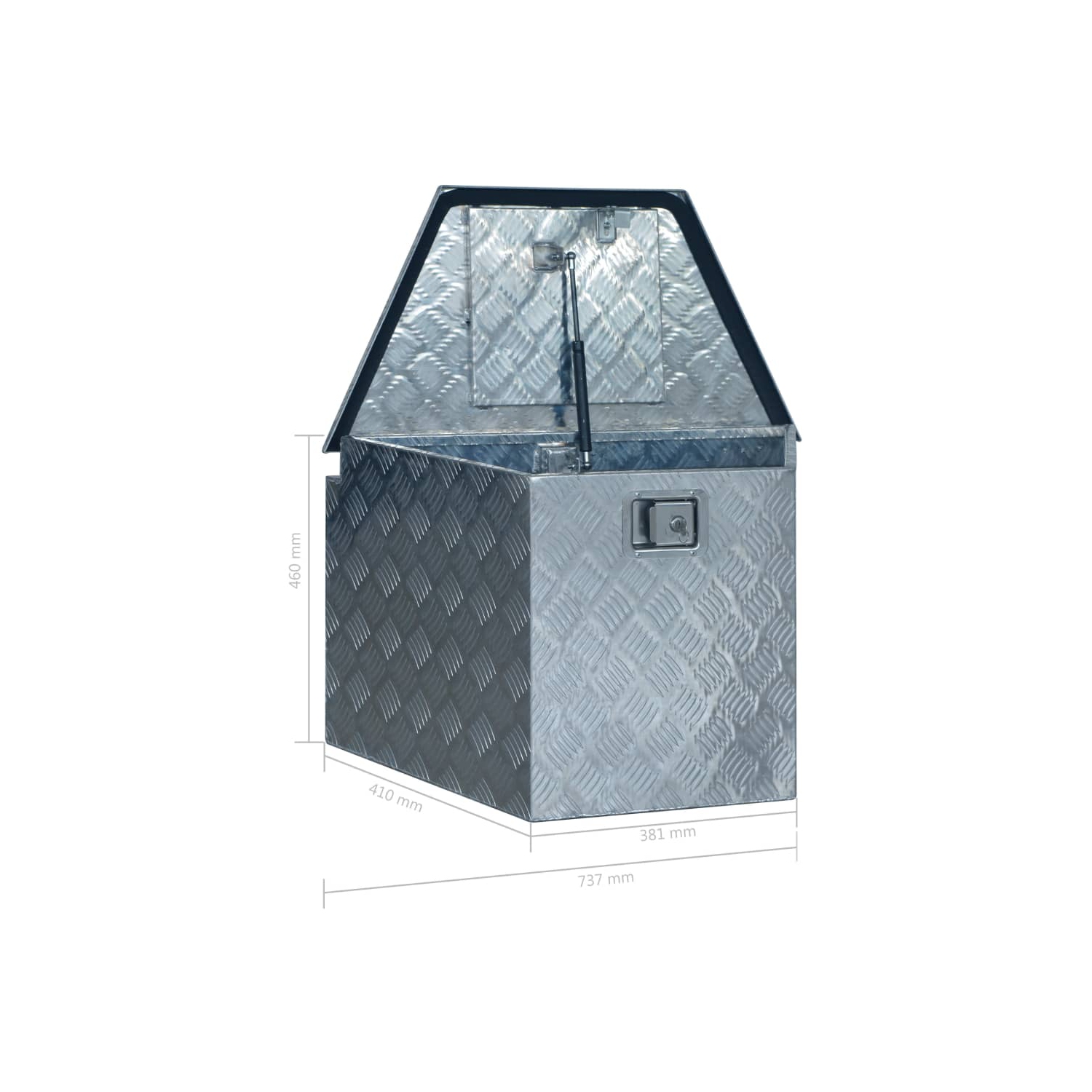 vidaXL Aluminium Box 737/381x410x460 mm Silver