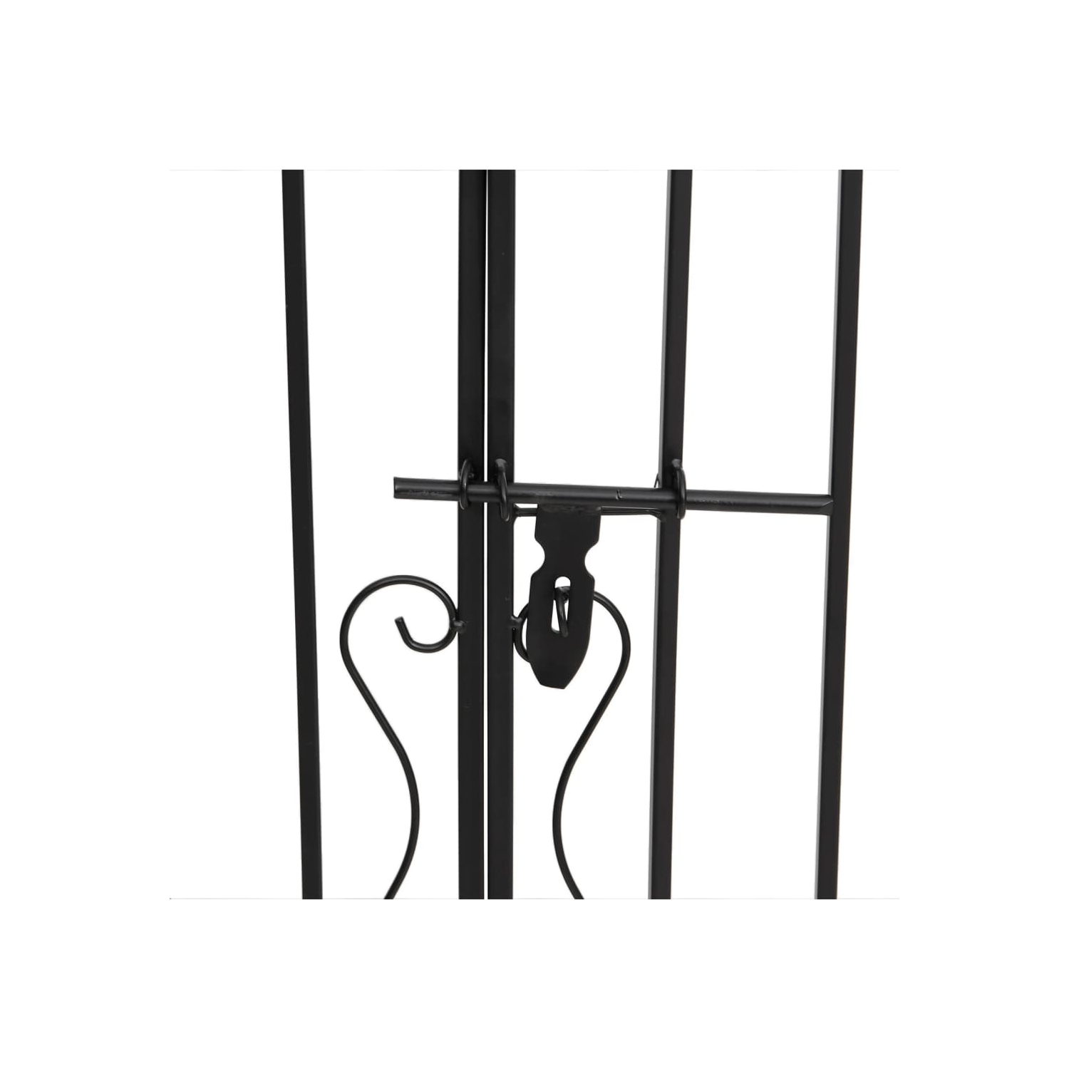 vidaXL Garden Gate Black 121x8x120 cm Wrought Iron