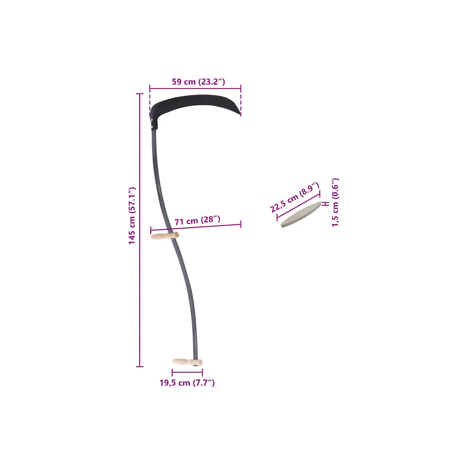 vidaXL Scythe with Grinding Stone 145 cm