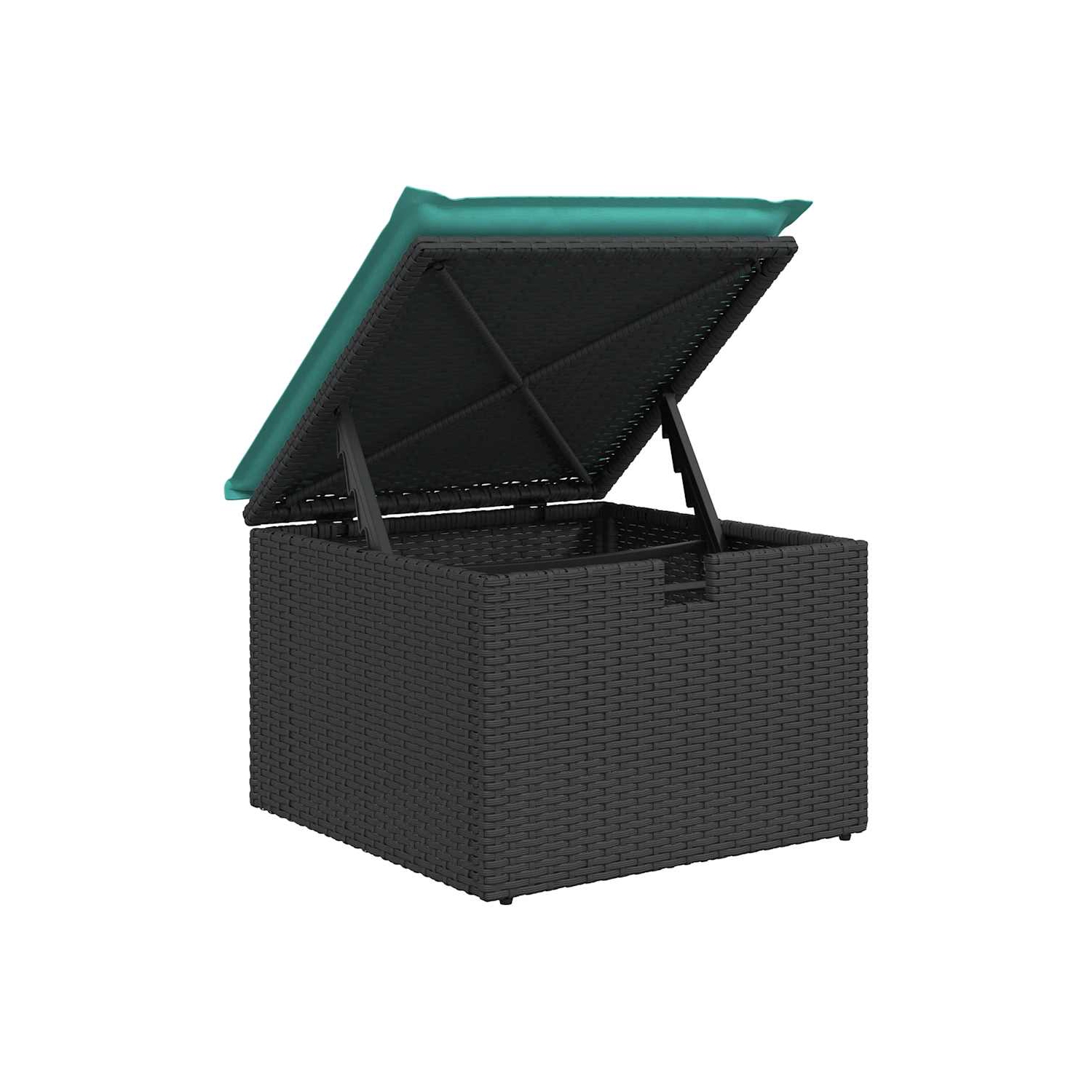 Ensemble de 5 pièces avec canapé de jardin et coussins en rotin de polyester noir VidaXL