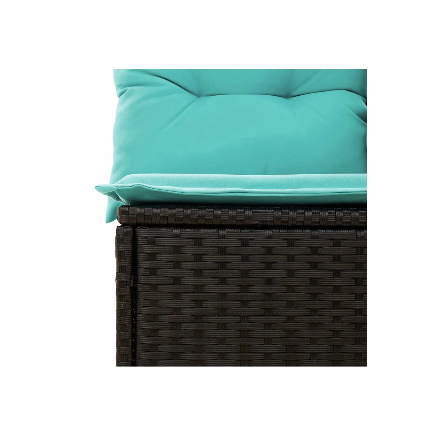 Ensemble de 5 pièces avec canapé de jardin et coussins en rotin de polyester noir VidaXL