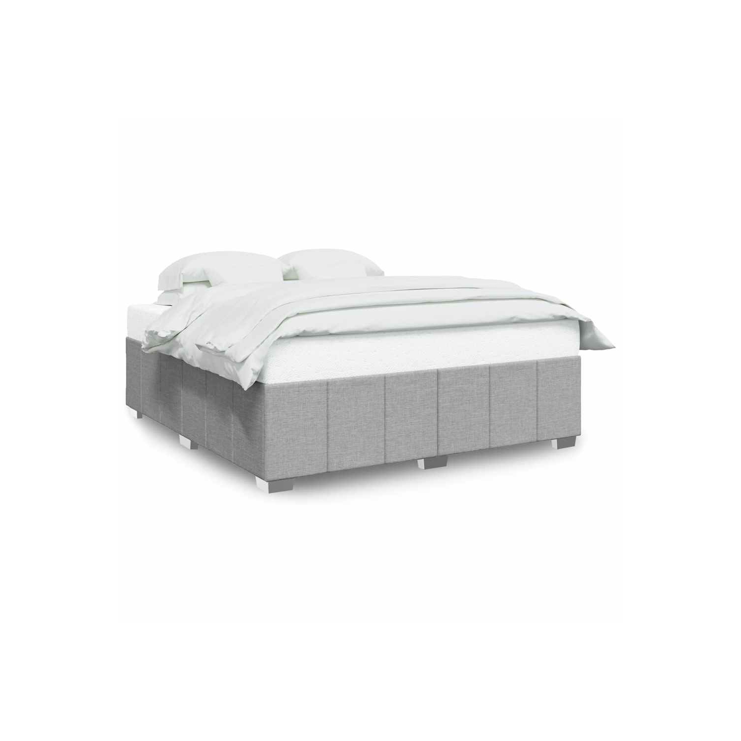 Cadre de lit vidaXL sans matelas Tissu californien gris pâle pour très grand lit