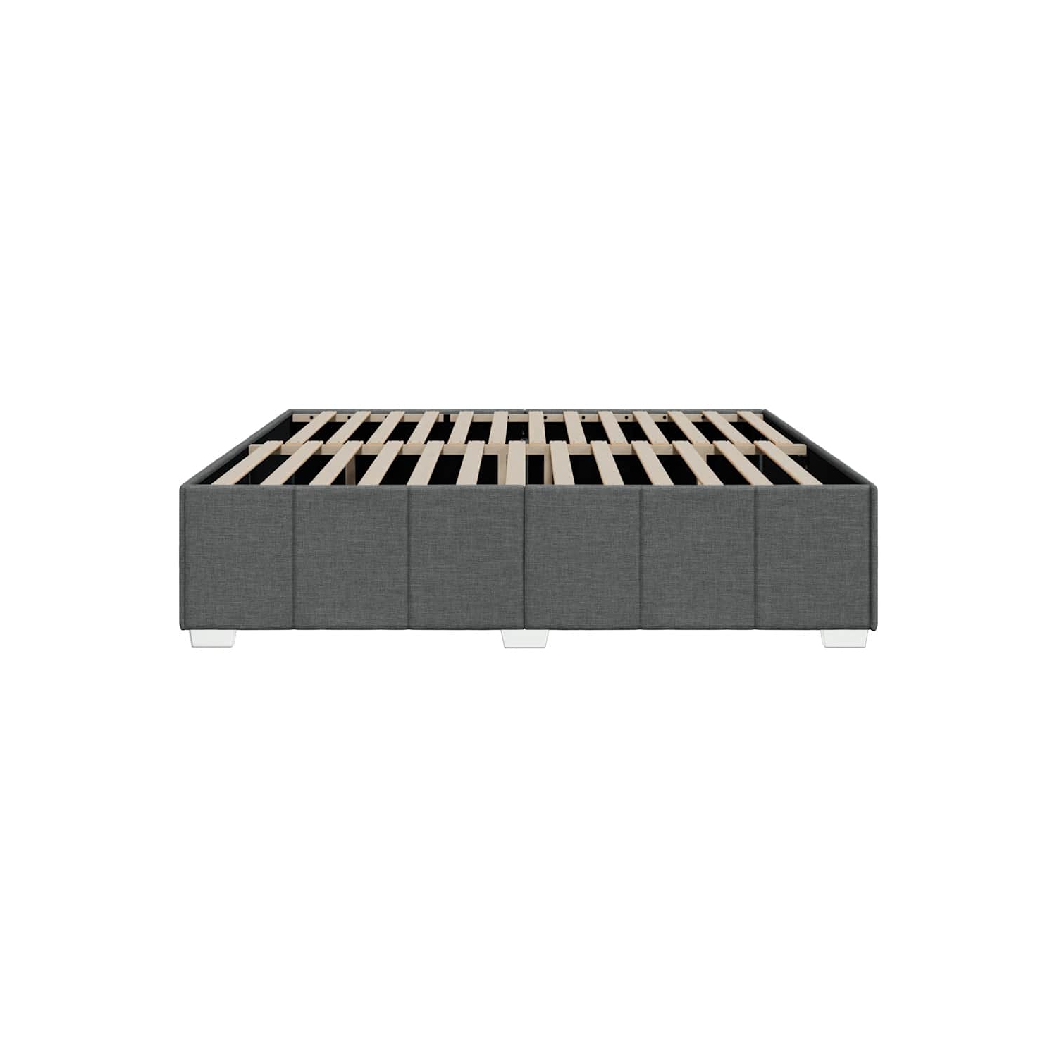 vidaXL Bed Frame without Mattress Dark Grey King Fabric